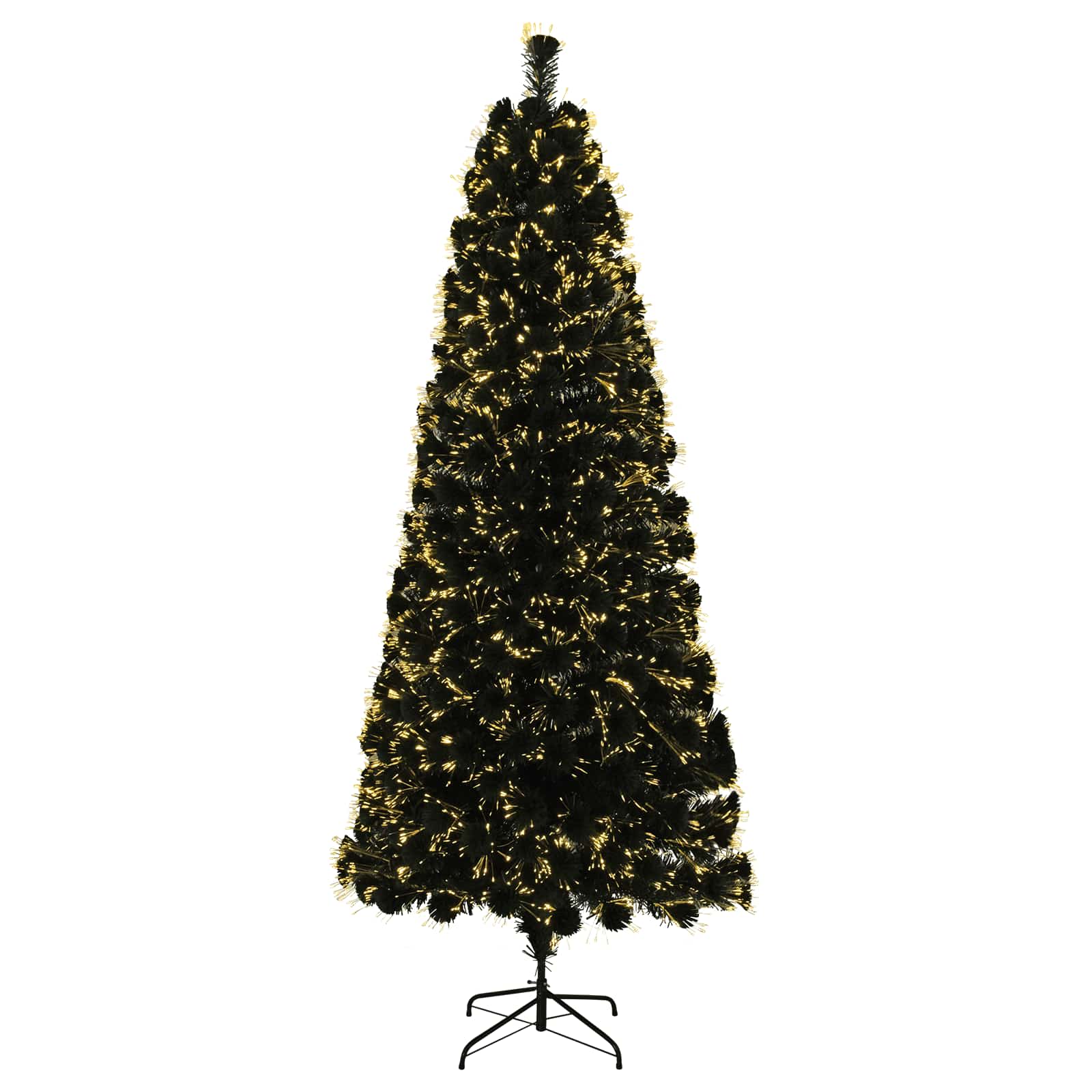 Fiber Optic Christmas Tree 180 cm 24 LEDs Warm White PVC Green