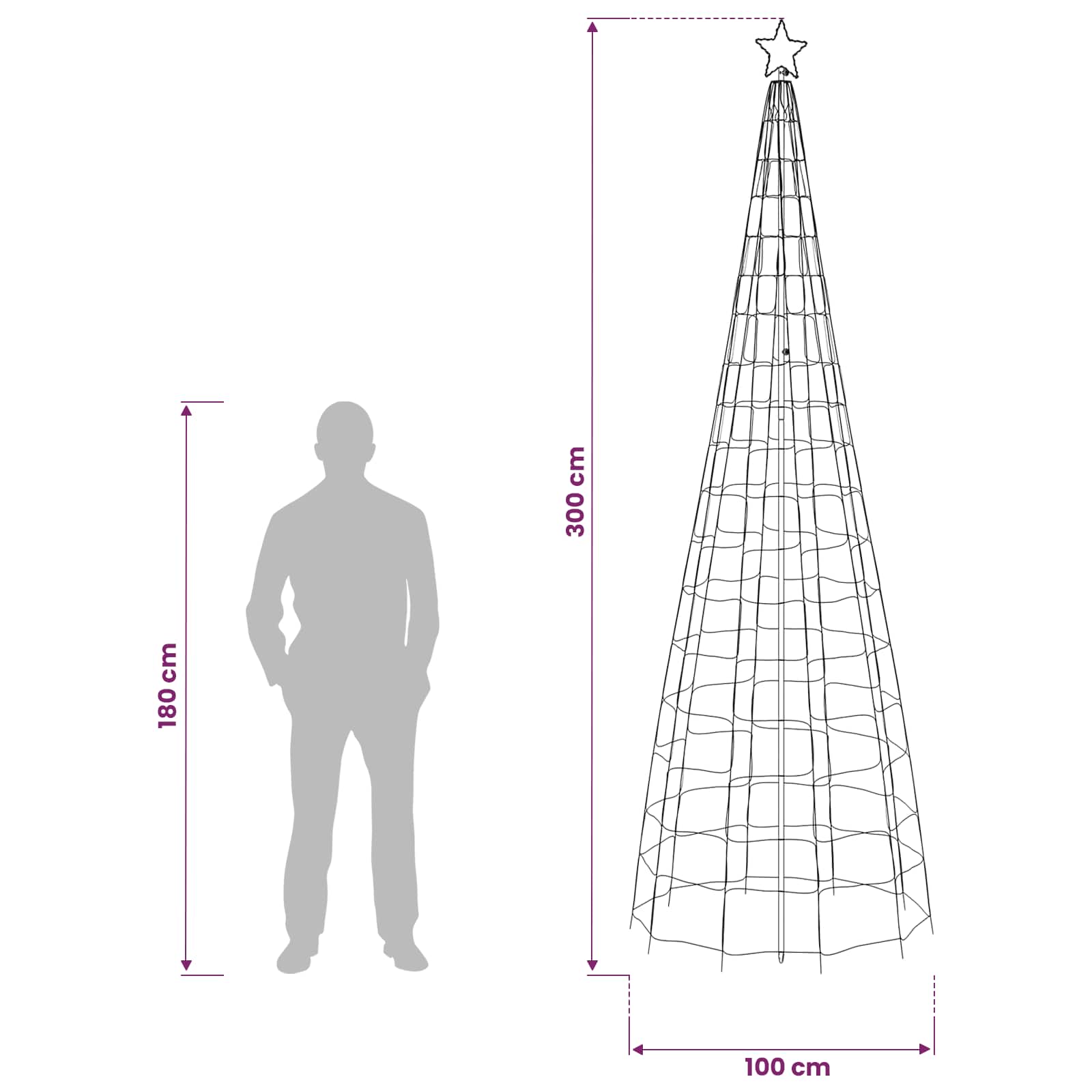 LED Christmas Tree with Spikes 300 cm 550 LEDs Multicolour