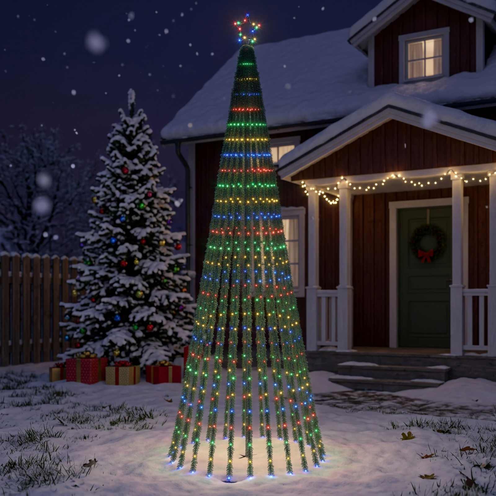 LED Christmas Tree 300 cm 668 LEDs Multicolour Steel Black