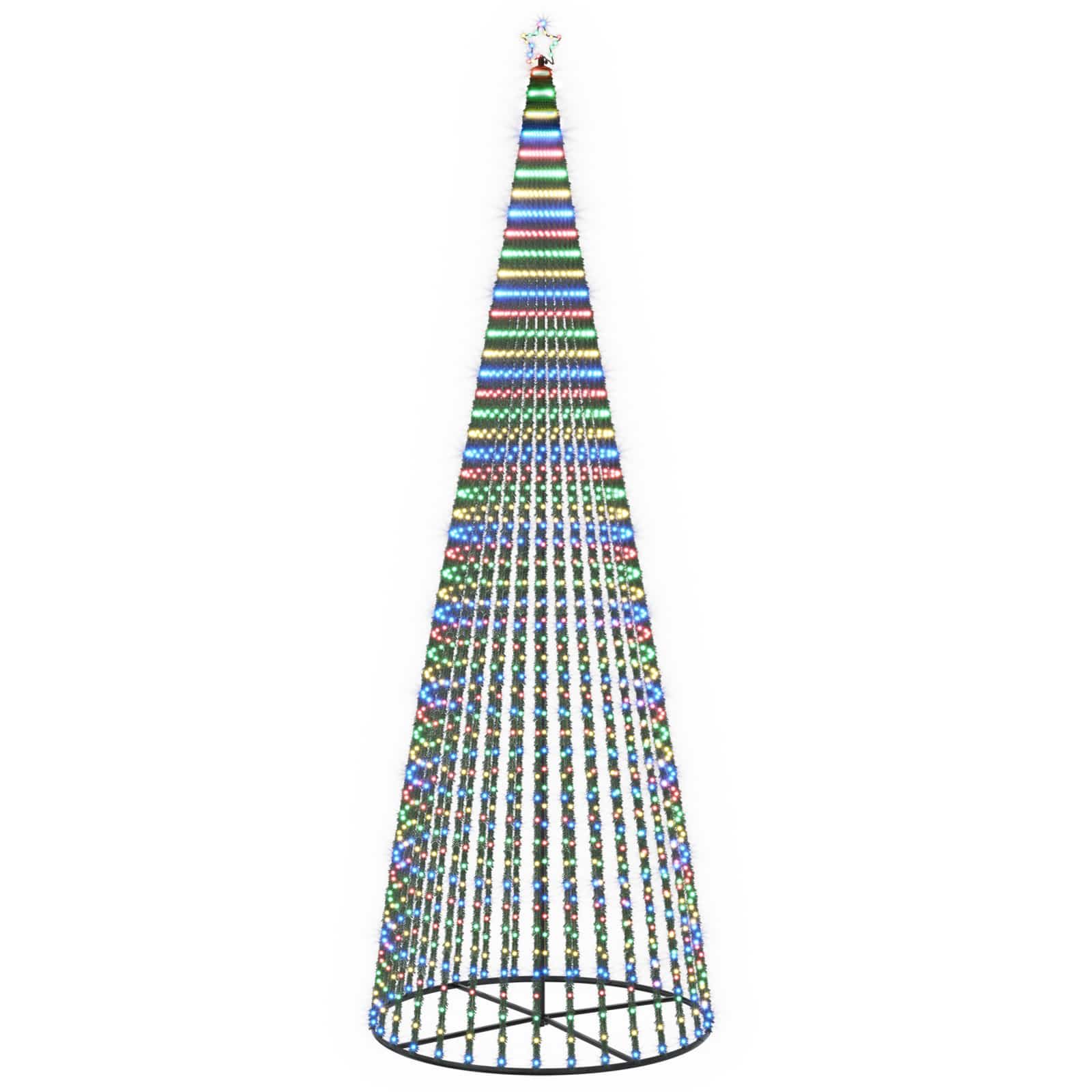LED Christmas Tree 500 cm 1524 LEDs Multicolour Steel Black