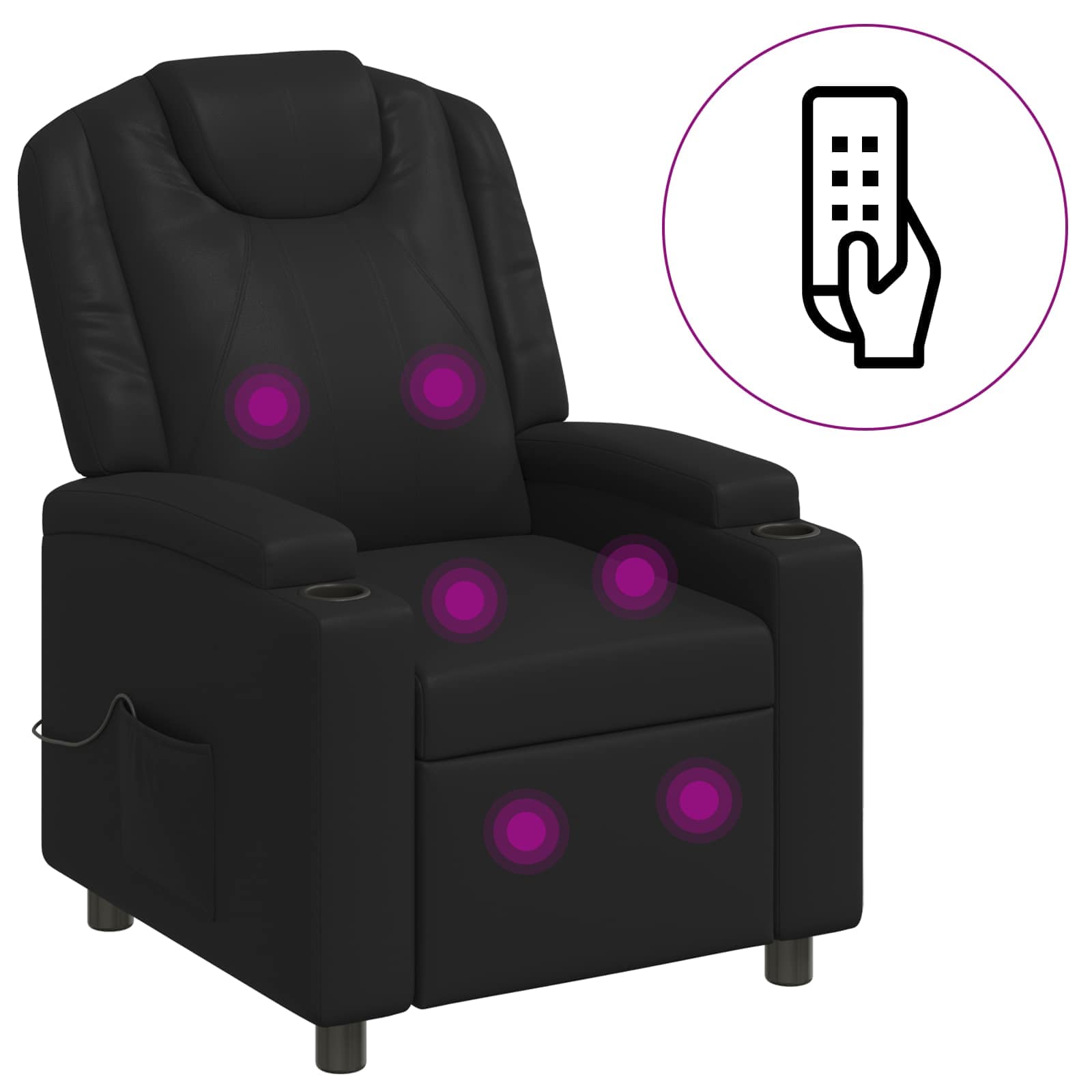 Recliner Massage Chair Black 75 x 95 x 106 cm Fabric