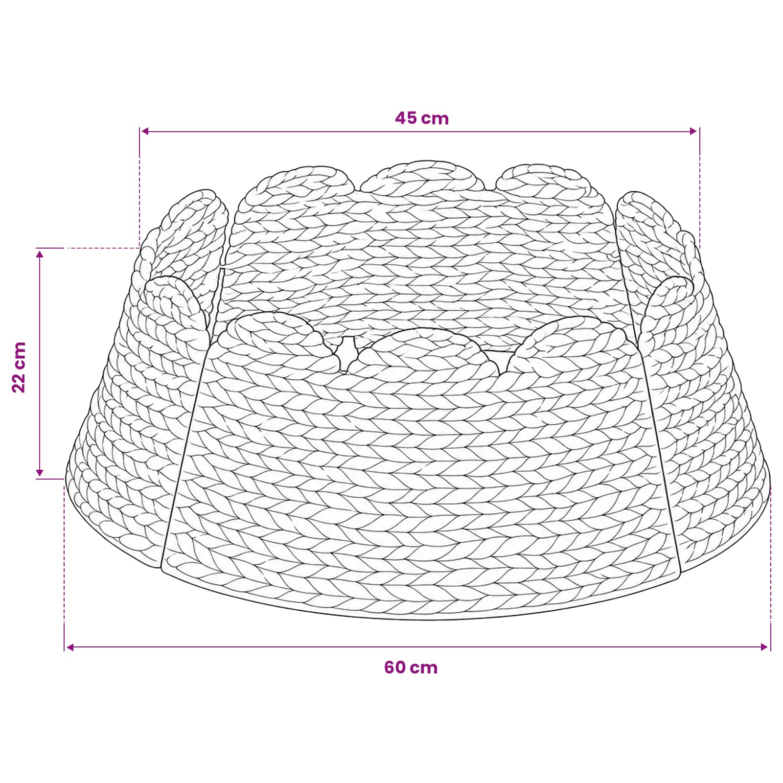 Christmas Tree Collar Round Natural Dia. 60 x 22 cm