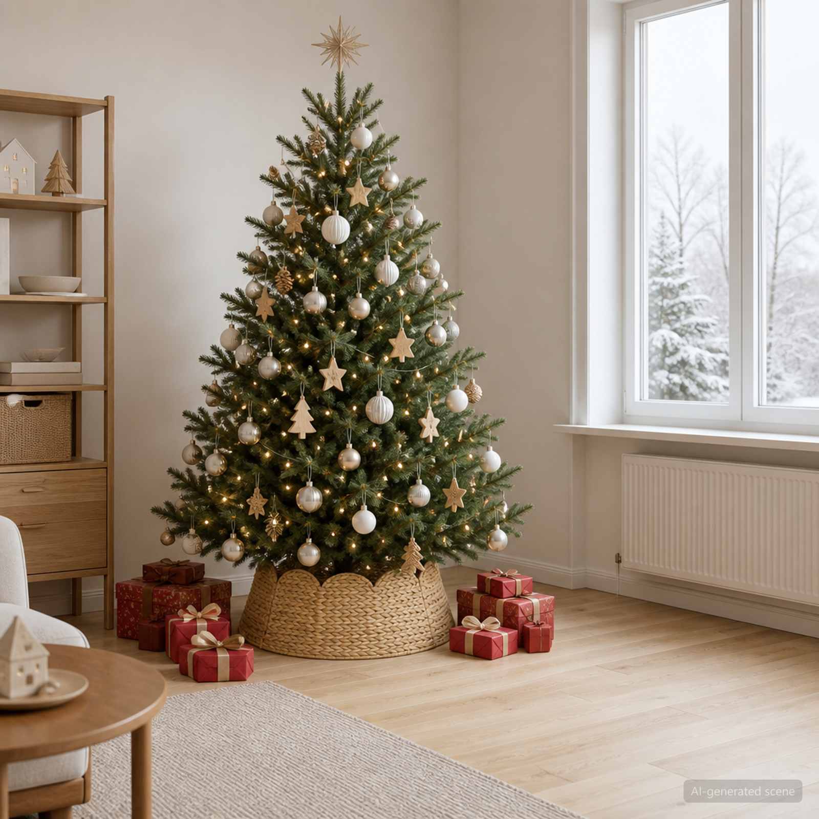 Christmas Tree Collar Round Natural Dia. 75 x 25 cm