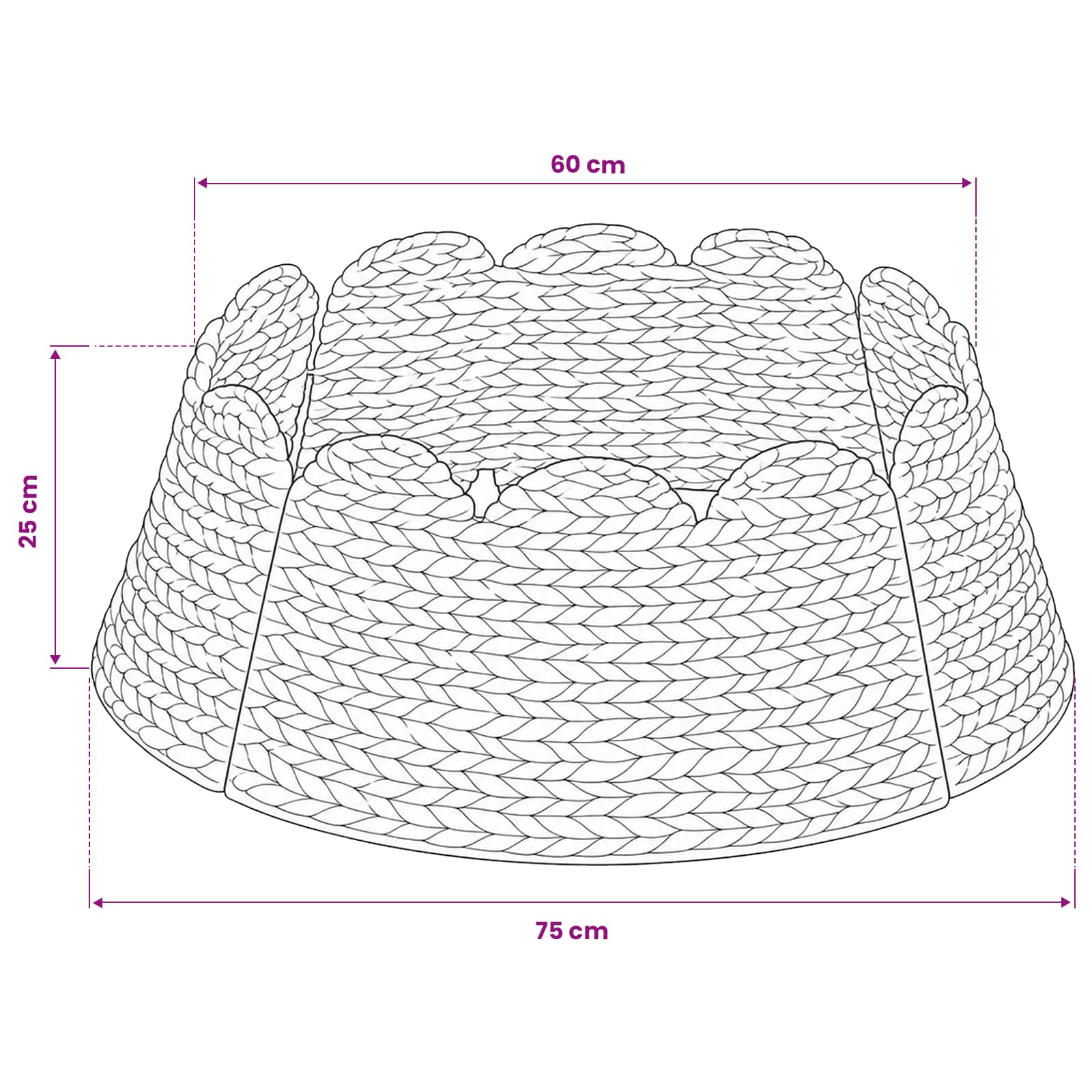 Christmas Tree Collar Round Natural Dia. 75 x 25 cm
