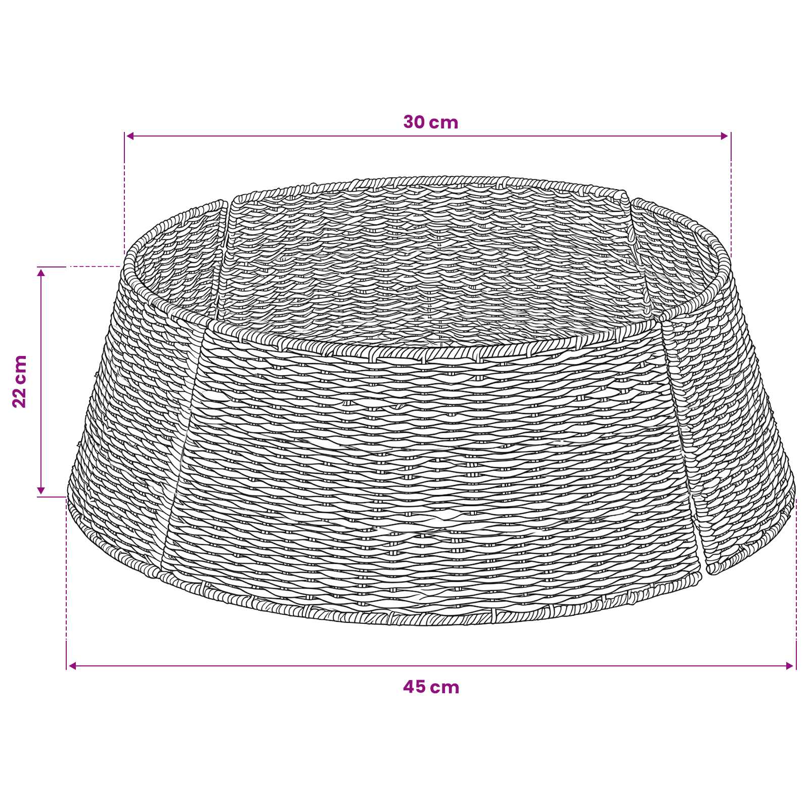 Christmas Tree Collar Round Natural Dia. 45 x 22 cm Seagrass