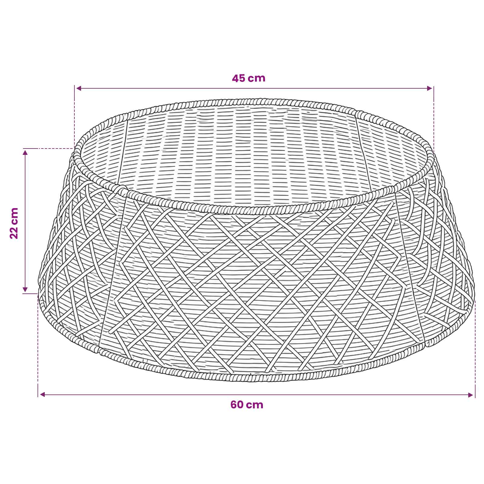 Christmas Tree Collar Round Natural Dia. 60 x 22 cm Seagrass