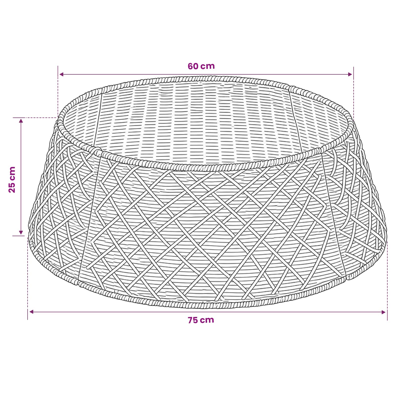 Christmas Tree Collar Round Natural Dia. 75 x 25 cm Seagrass