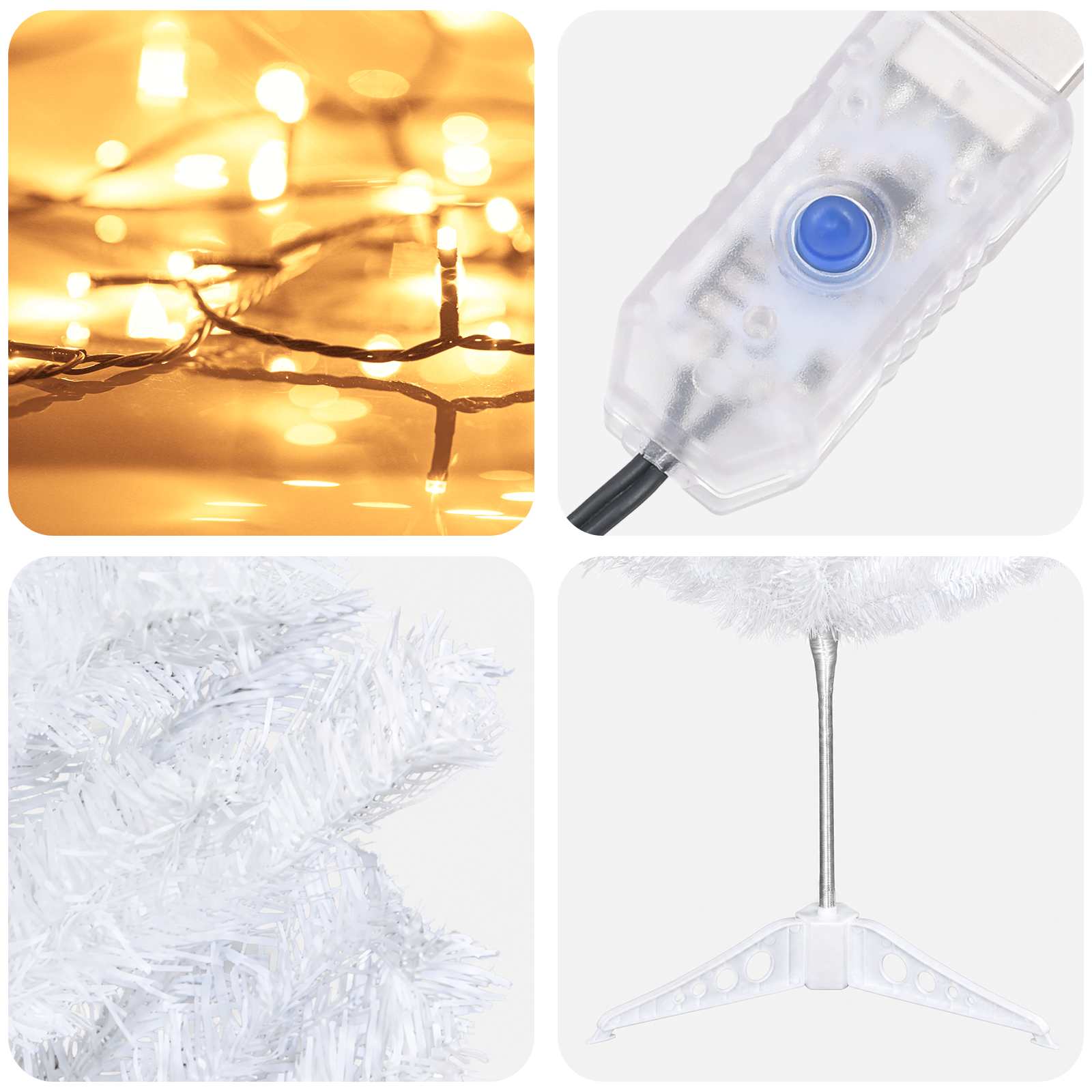 Artificial Slim Christmas Tree 120 cm 150 LEDs Warm White