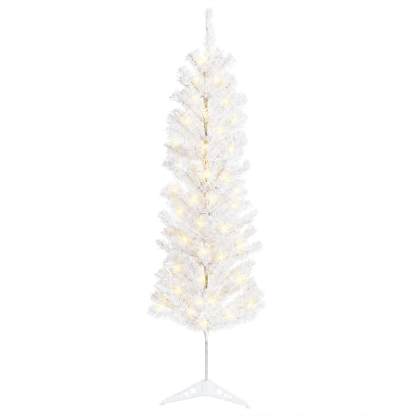 Artificial Slim Christmas Tree 120 cm 150 LEDs Warm White