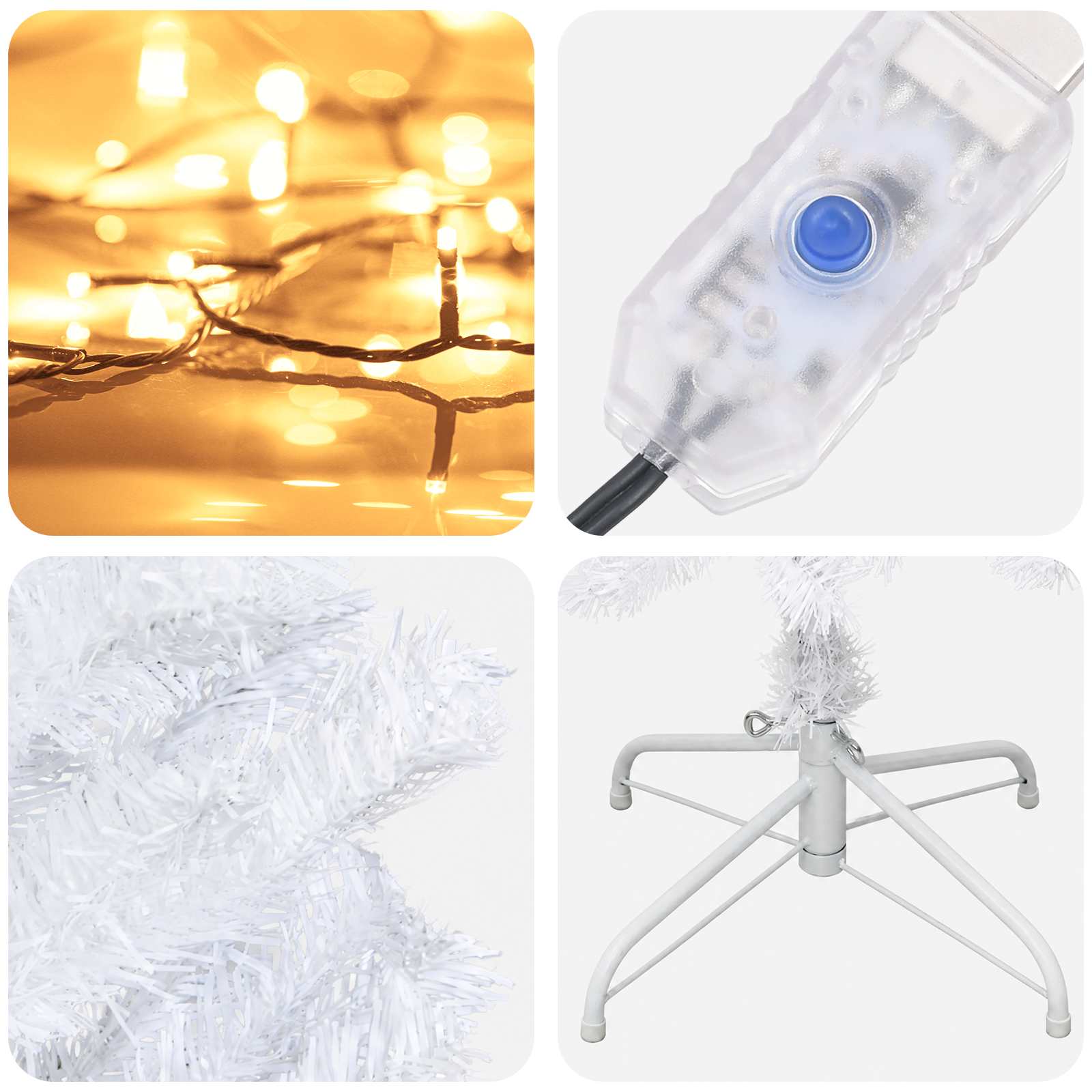 Artificial Slim Christmas Tree 240 cm 300 LEDs Warm White