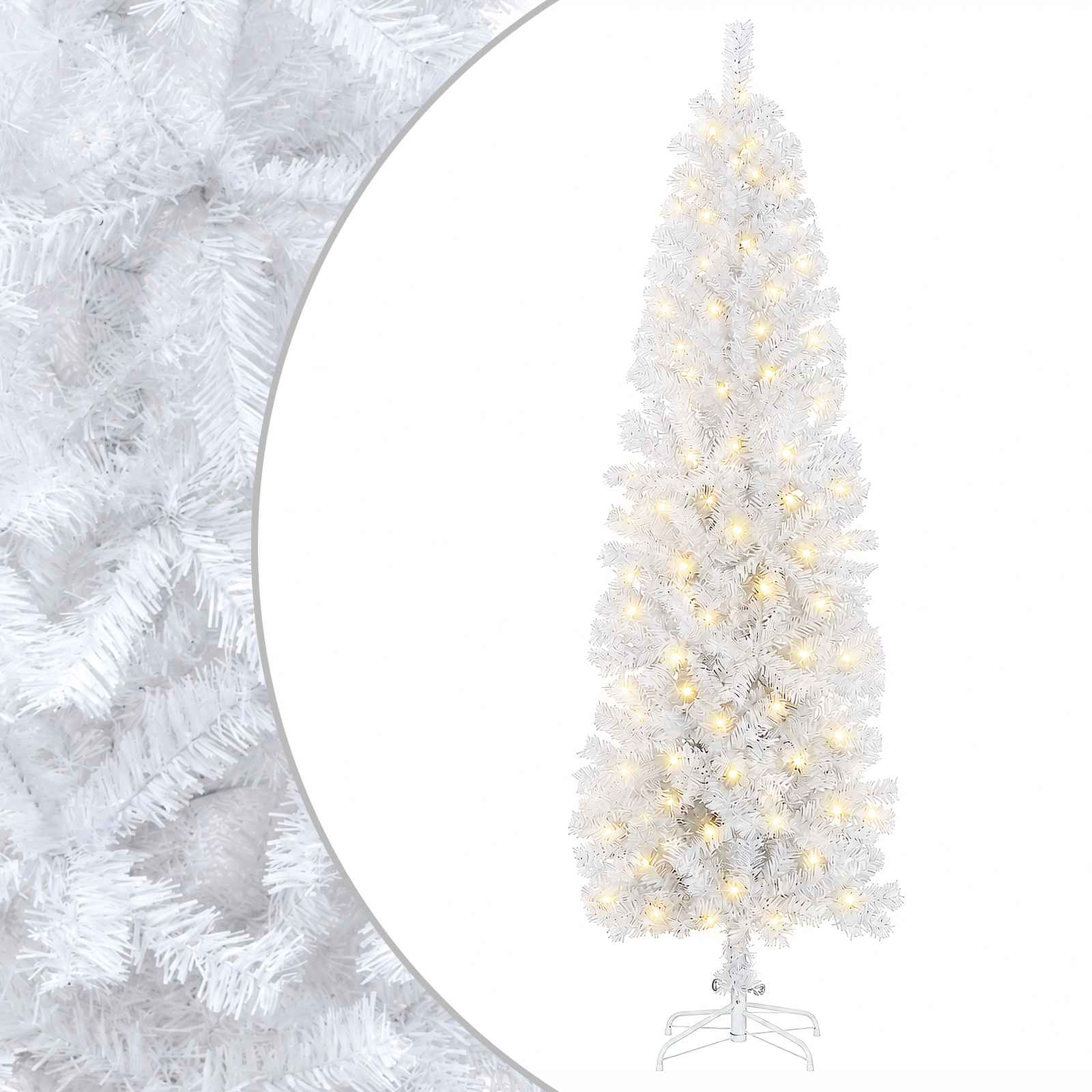 Artificial Slim Christmas Tree 240 cm 300 LEDs Warm White
