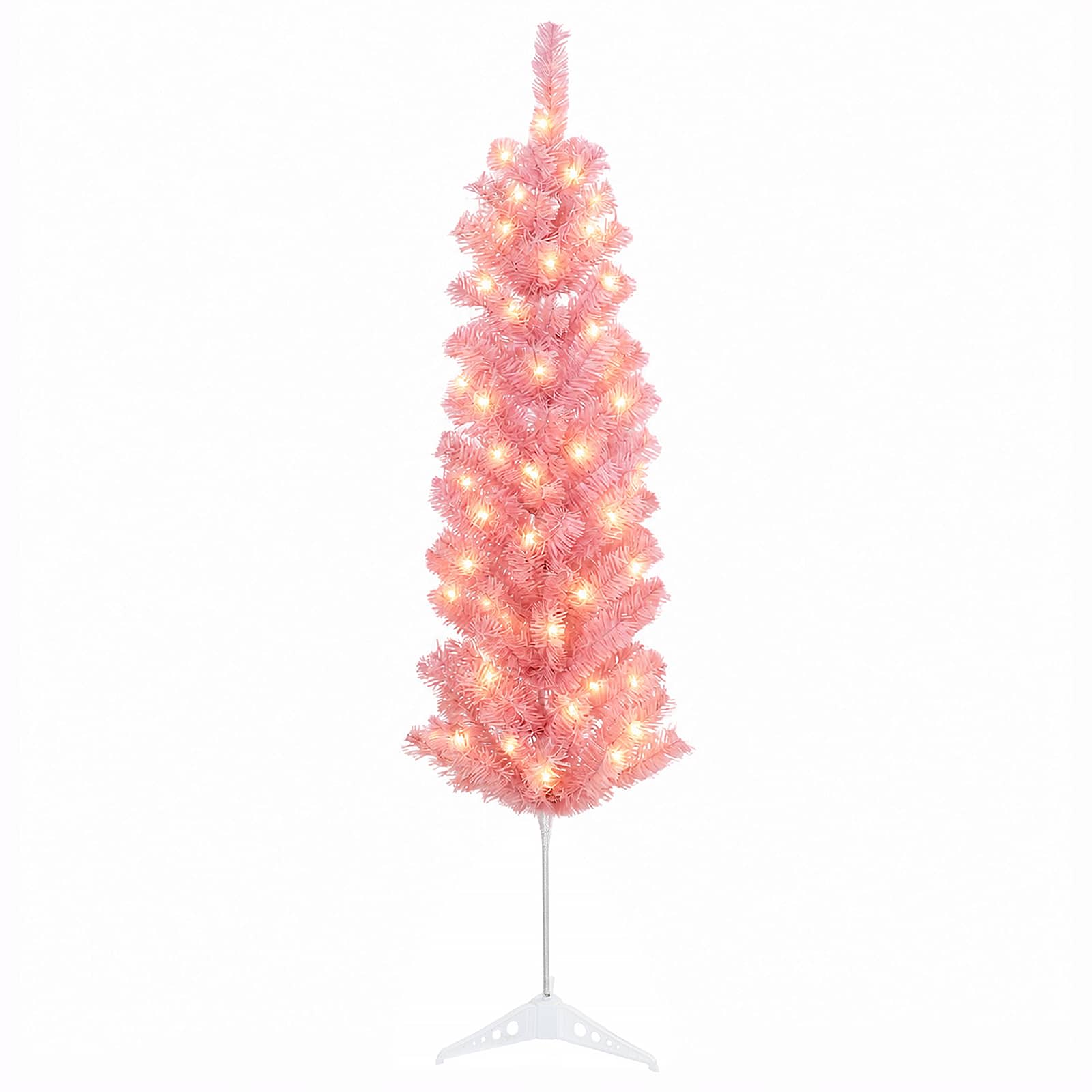 Artificial Slim Christmas Tree 150 cm 150 LEDs Warm White