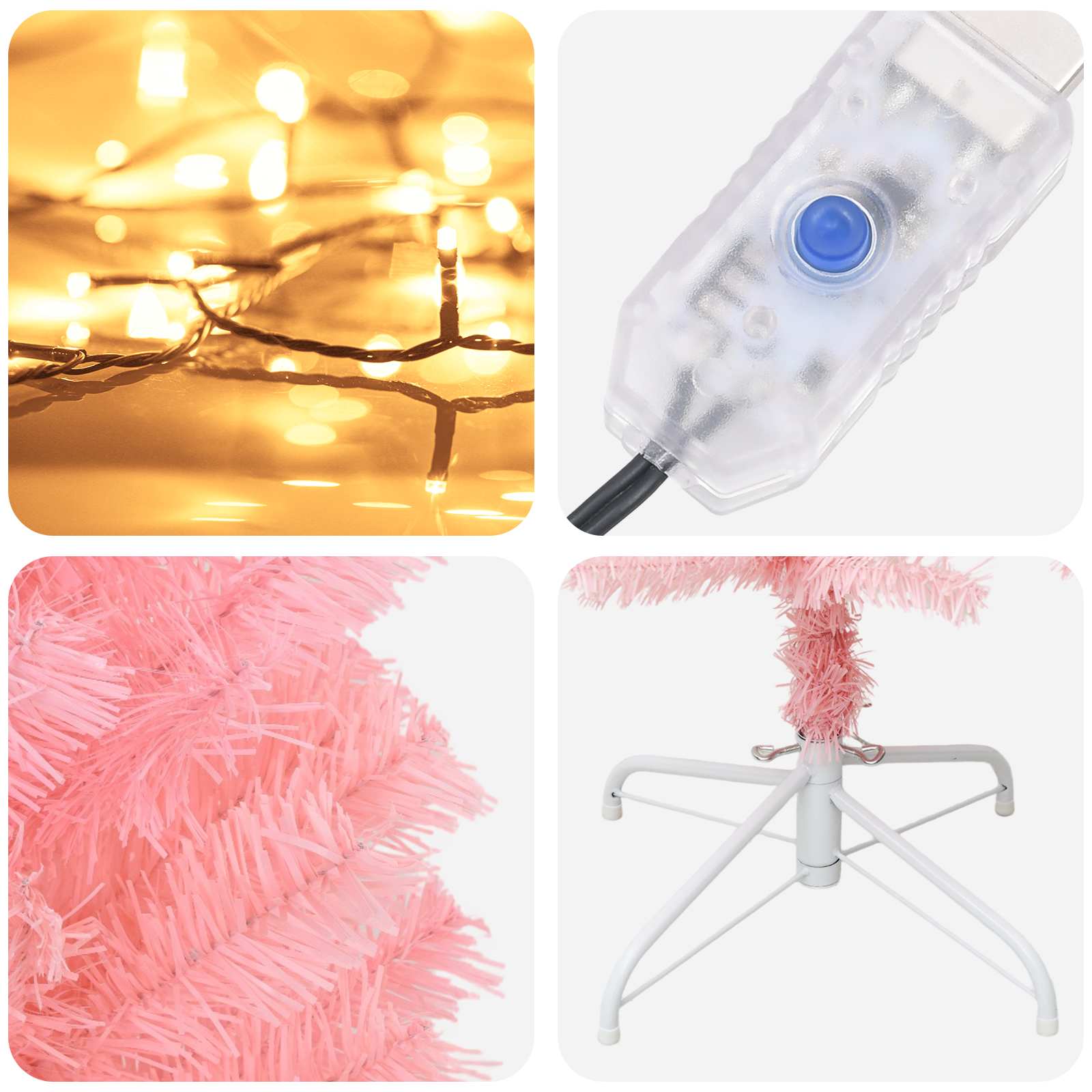 Artificial Slim Christmas Tree 210 cm 300 LEDs Warm White