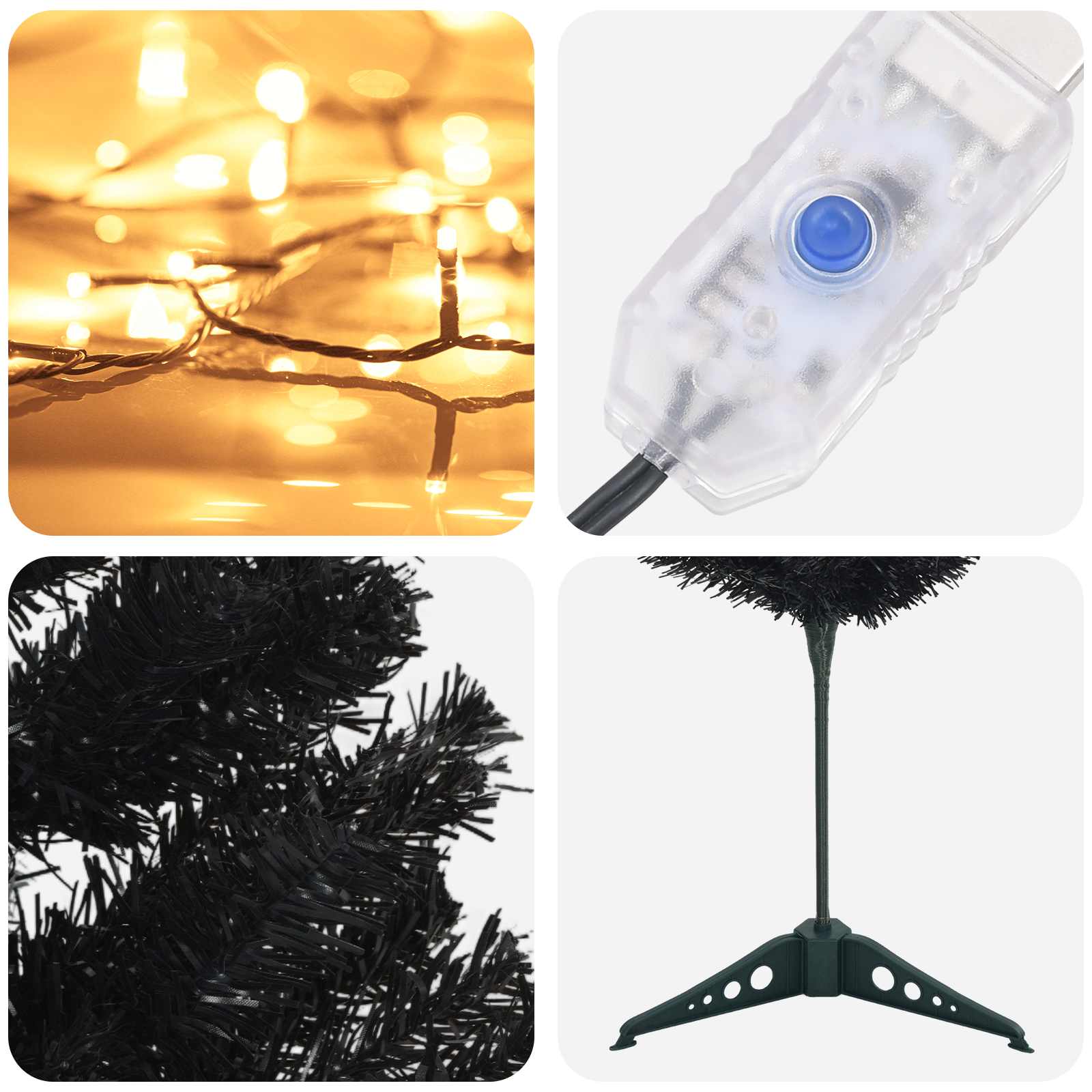 Artificial Slim Christmas Tree 150 cm 150 LEDs Warm White