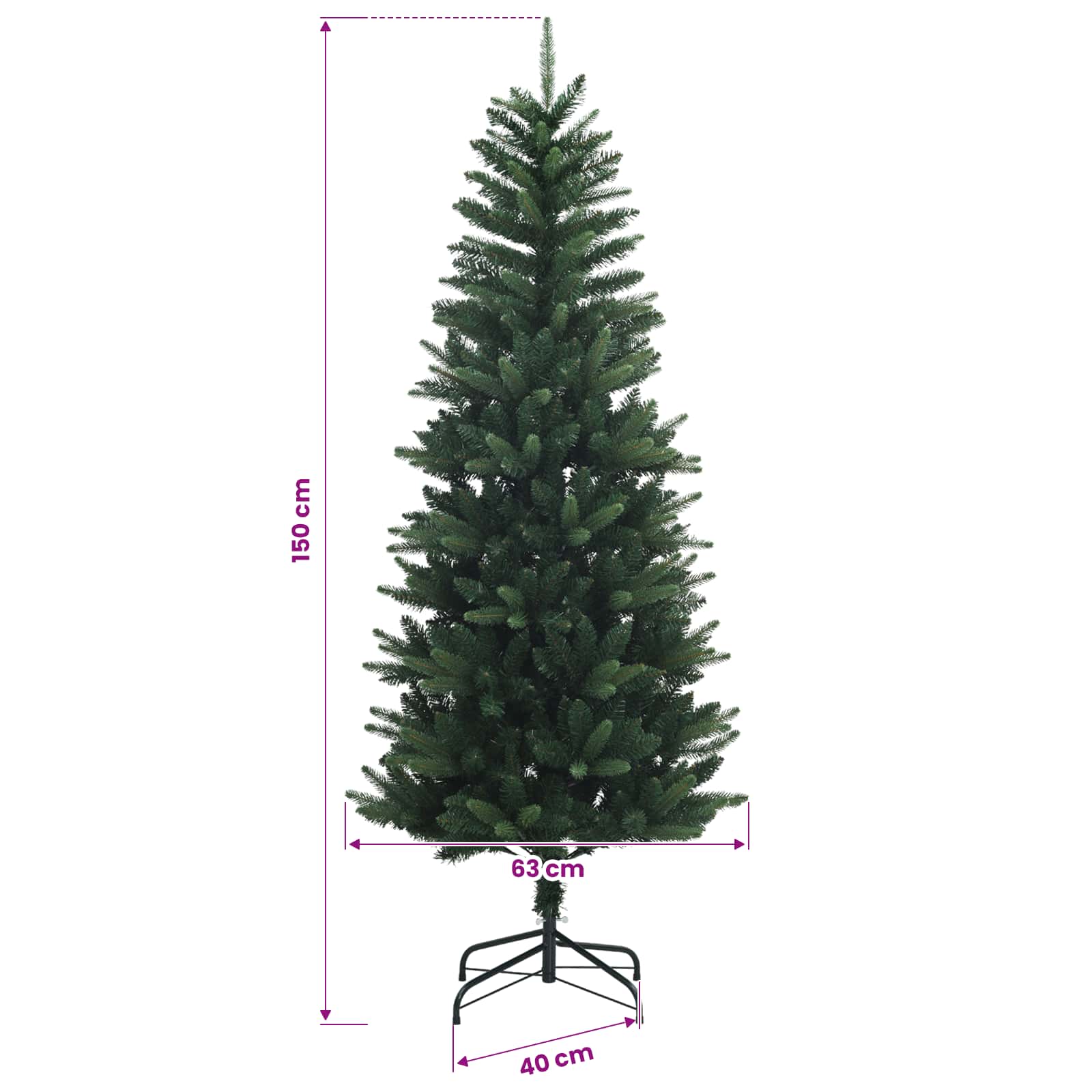 Artificial Hinged Christmas Tree 150 cm 150 LEDs Warm White