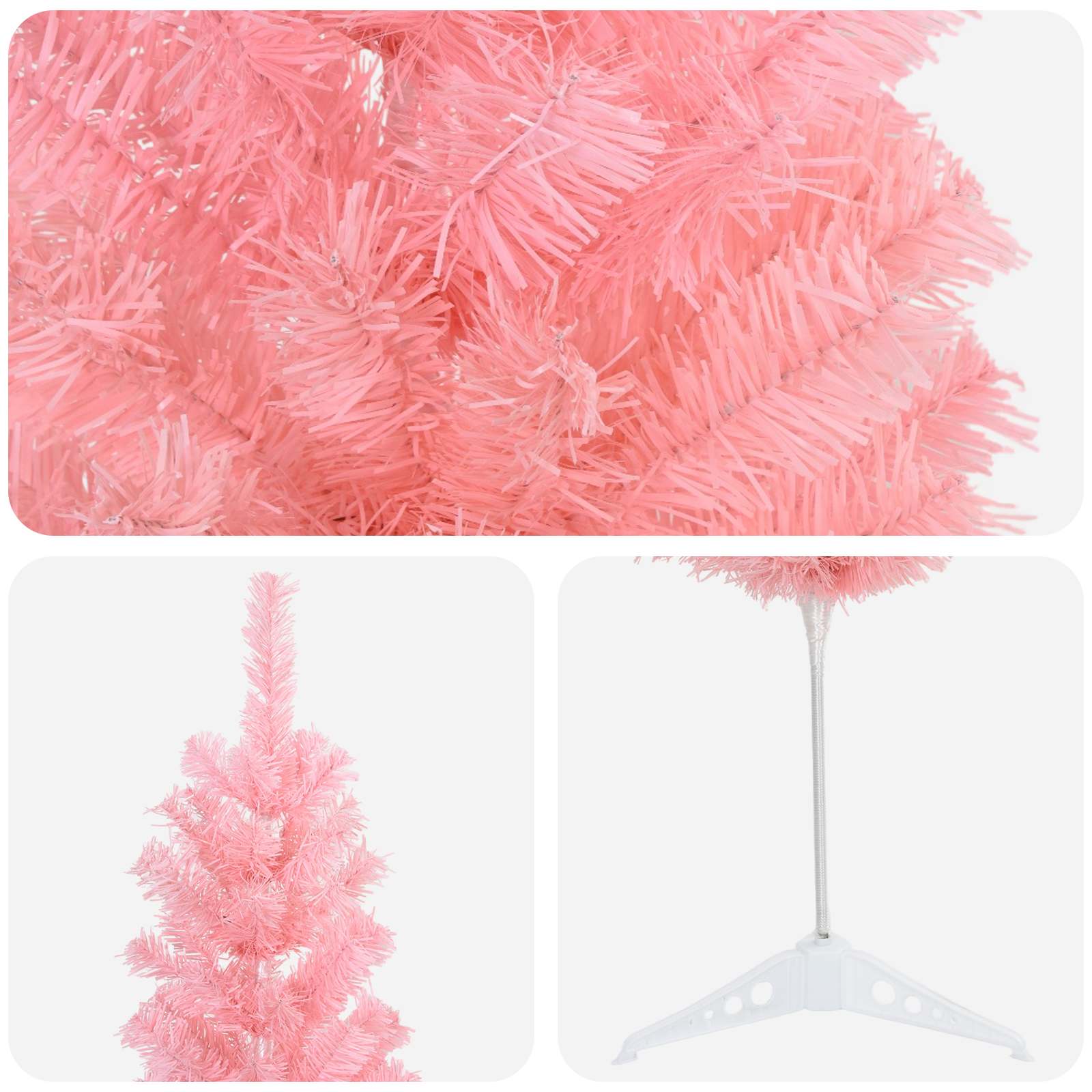 Artificial Slim Christmas Tree 120 cm PVC and Steel Pink