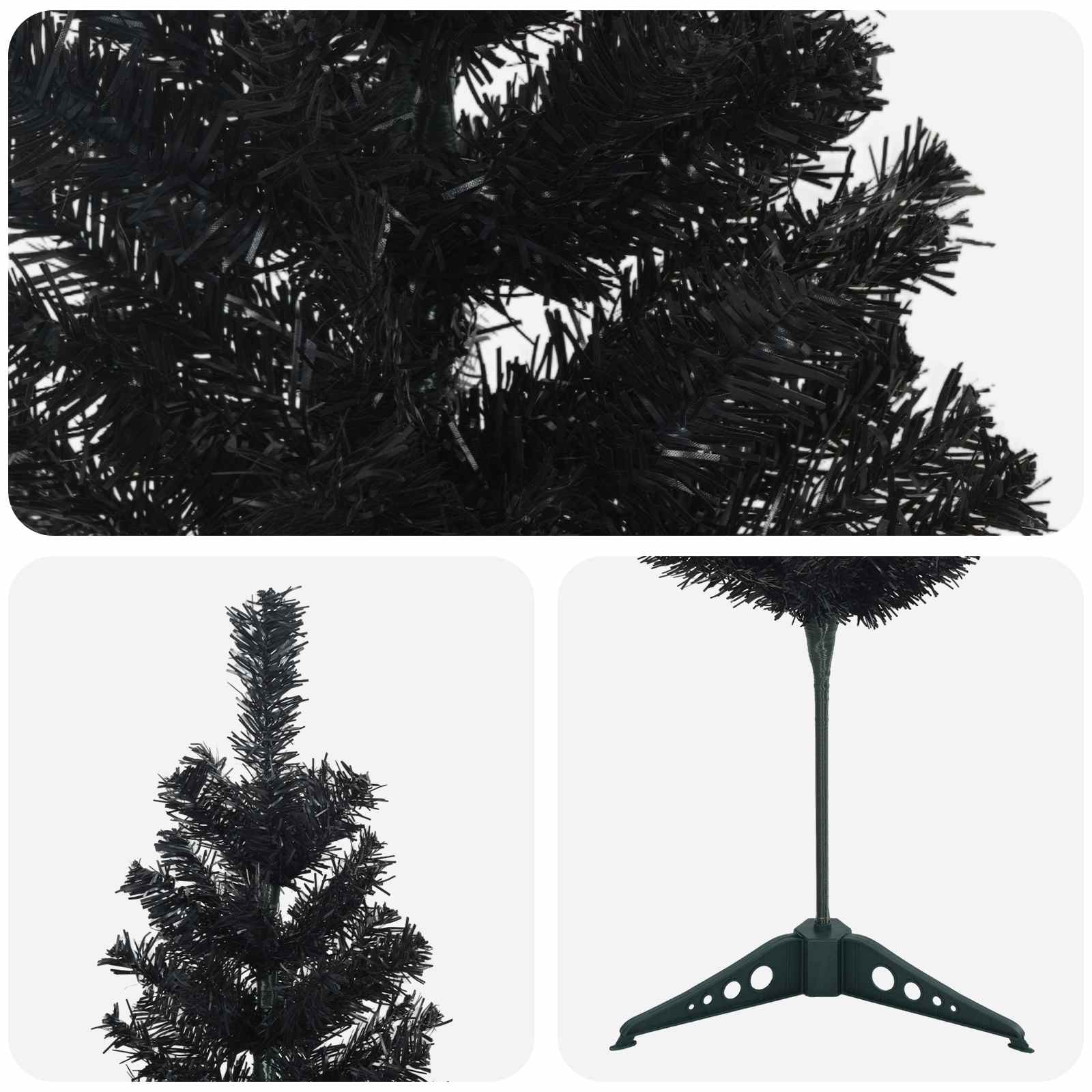 Artificial Slim Christmas Tree 120 cm PVC and Steel Black