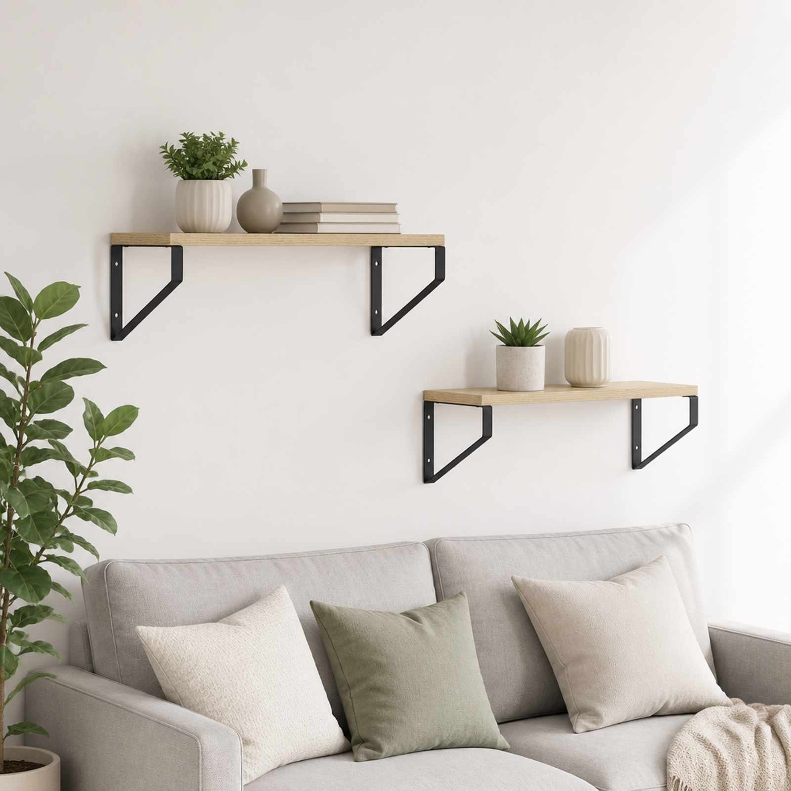 Wall Shelves 2 pcs Sonoma Oak 50 x 16 x 15.5 cm