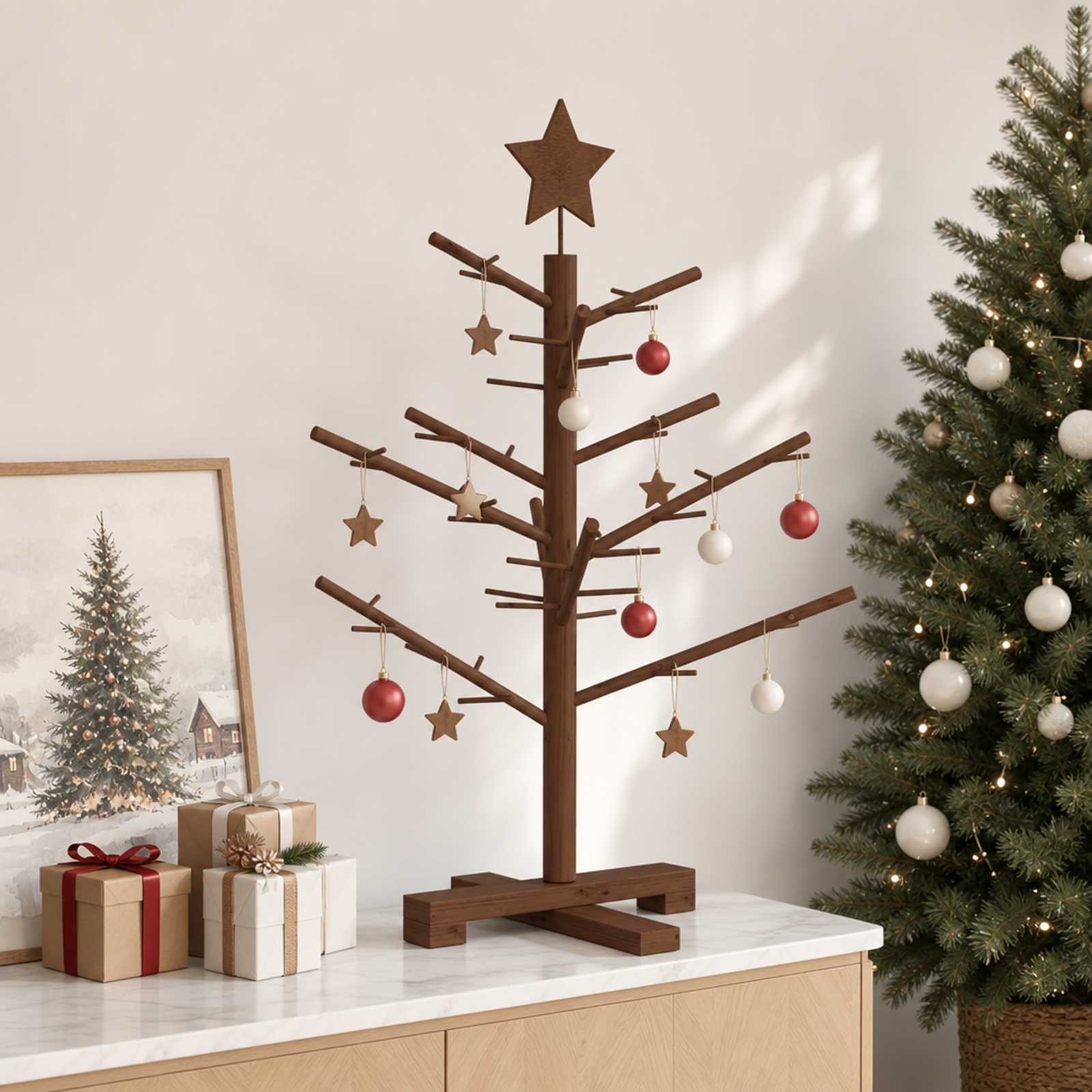 Wooden Christmas Tree KOTKA 75 cm Bamboo and solid pine wood