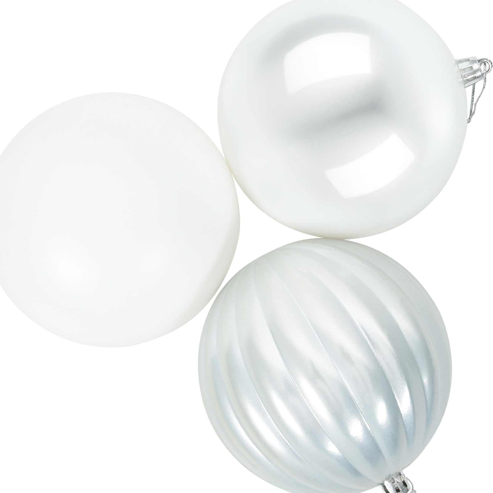 Christmas Ball Set XXL 3 pcs White Dia. 25 cm Plastic
