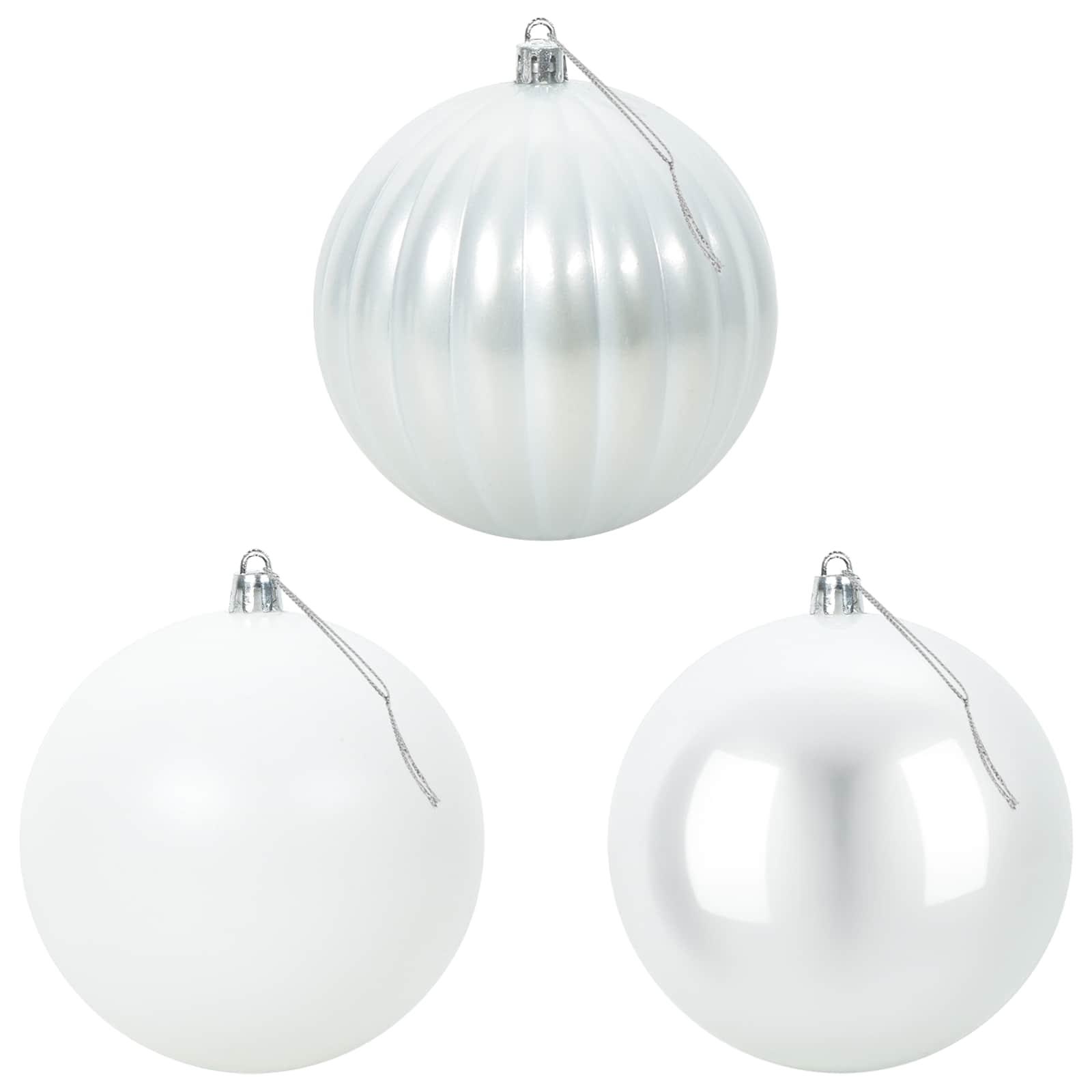 Christmas Ball Set XXL 3 pcs White Dia. 25 cm Plastic