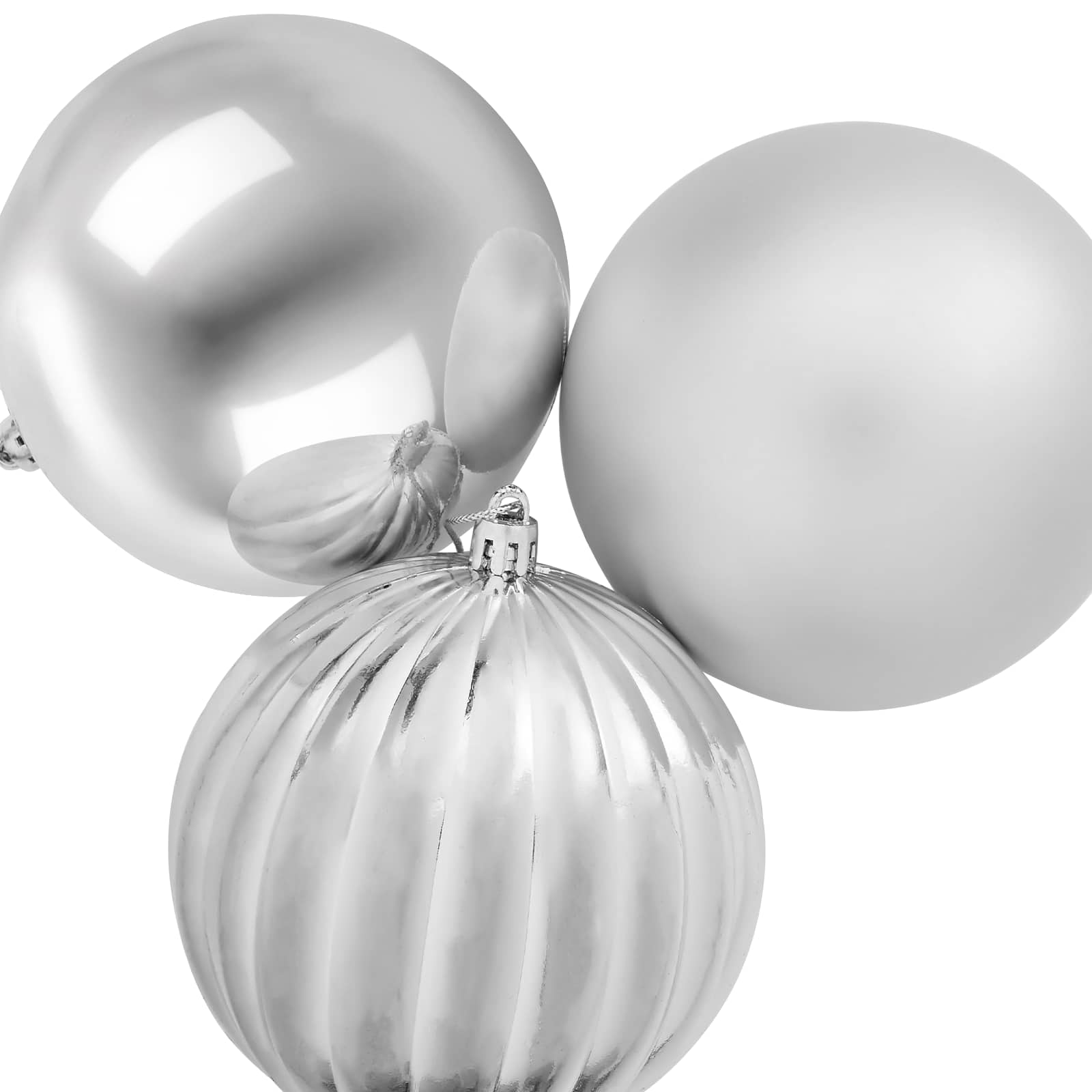 Christmas Ball Set XXL 3 pcs Silver Dia. 25 cm Plastic