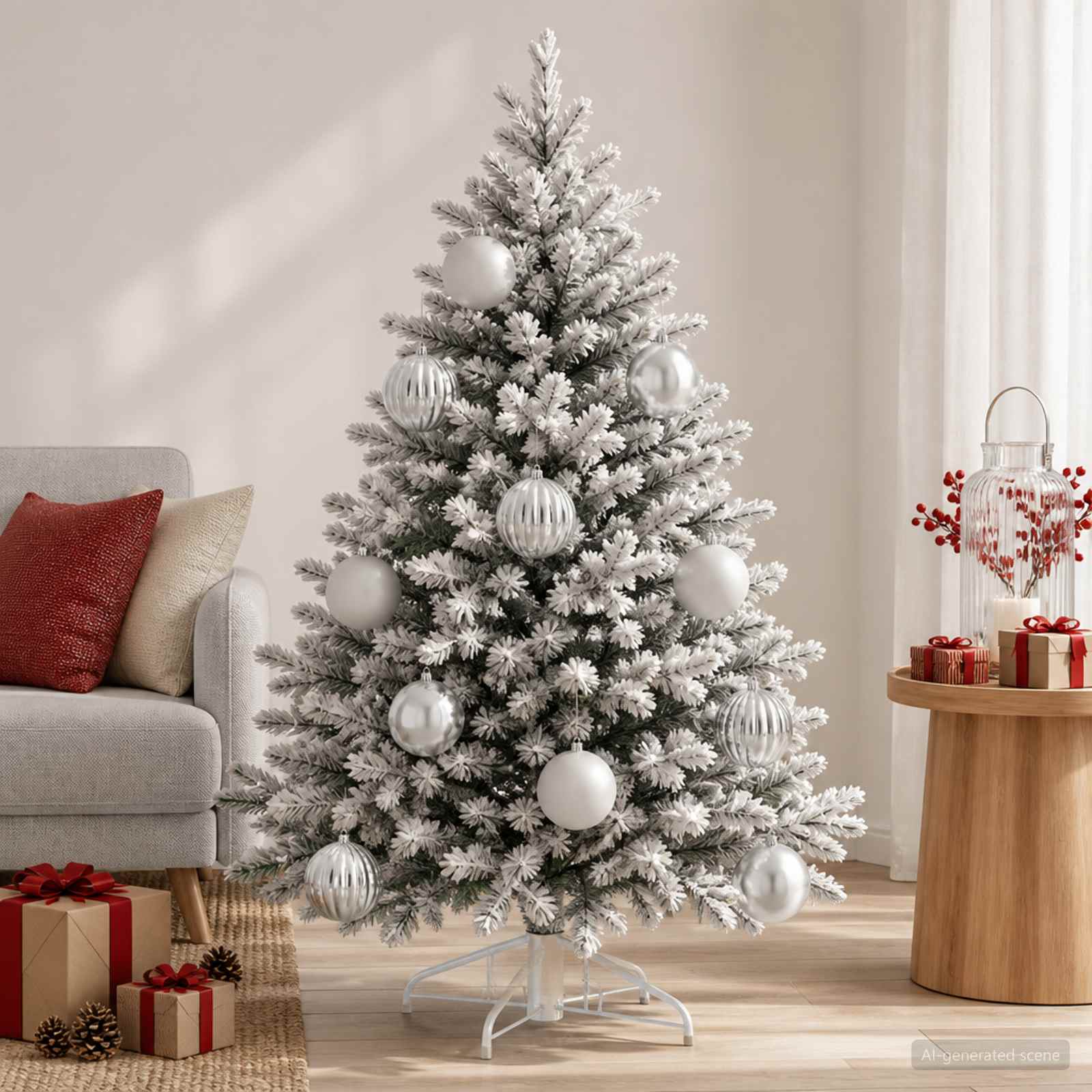 Christmas Ball Set XXL 3 pcs Silver Dia. 25 cm Plastic