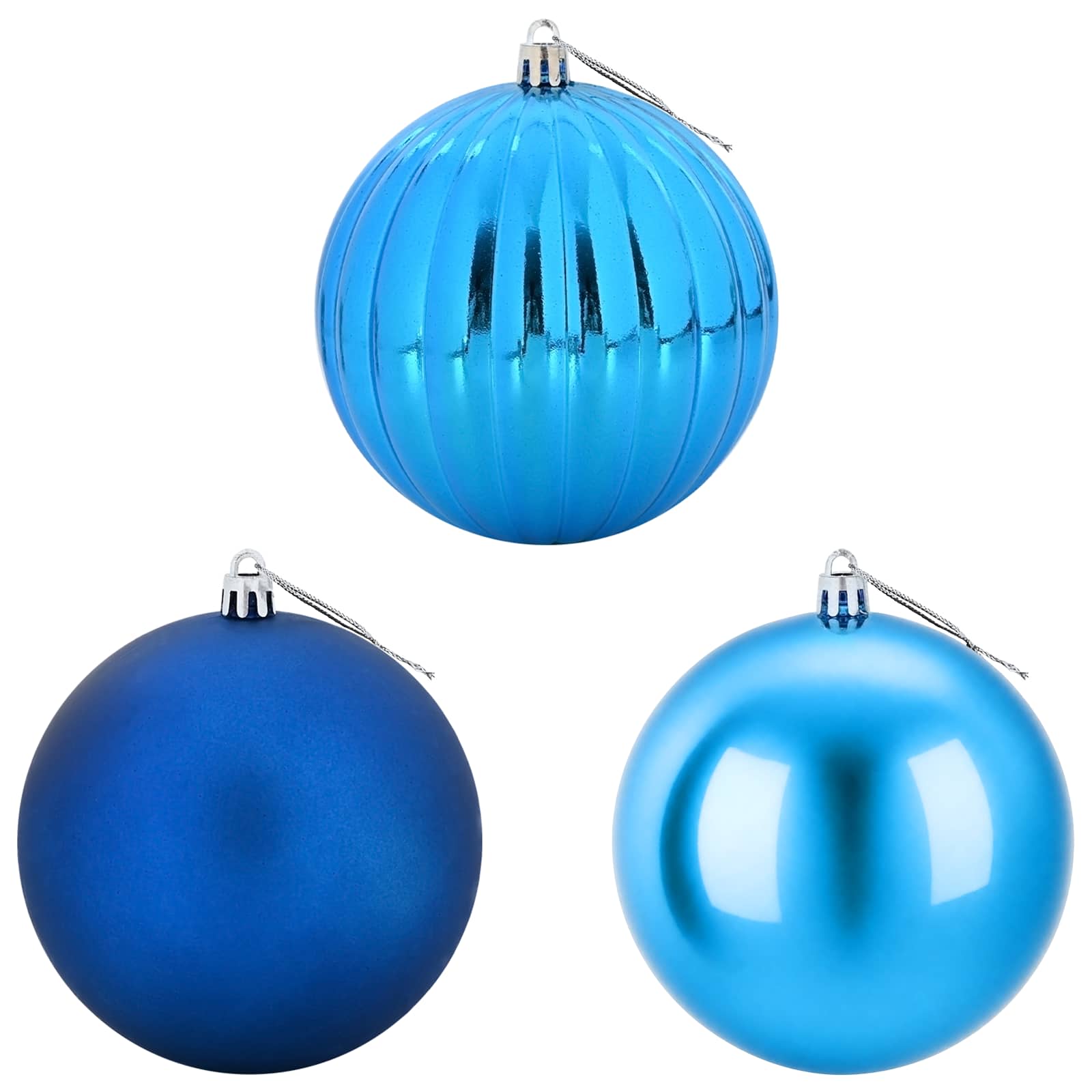 Christmas Ball Set XXL 3 pcs Blue Dia. 25 cm Plastic