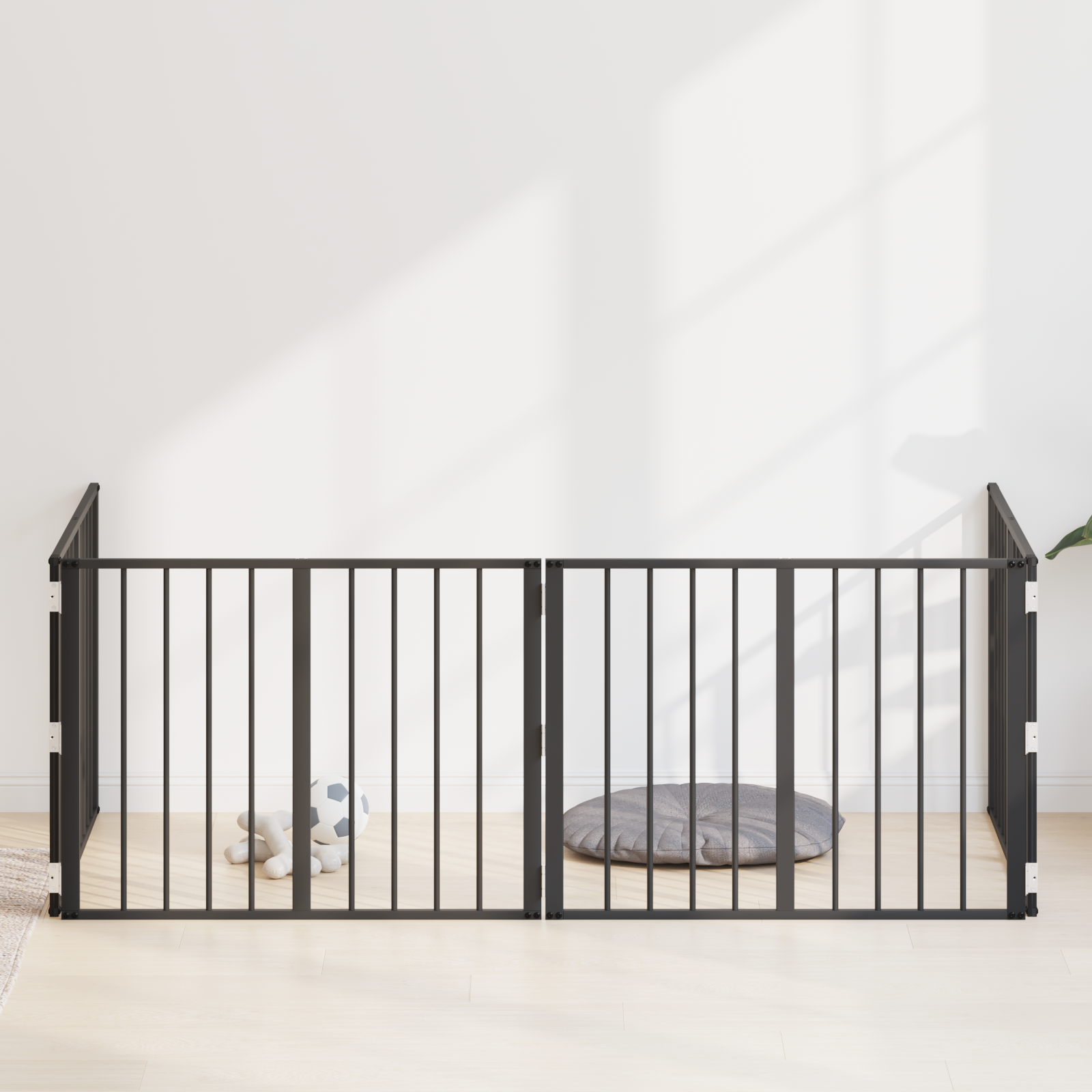 Dog Gate 4 pcs Black 80 x 60 cm Galvanised Steel