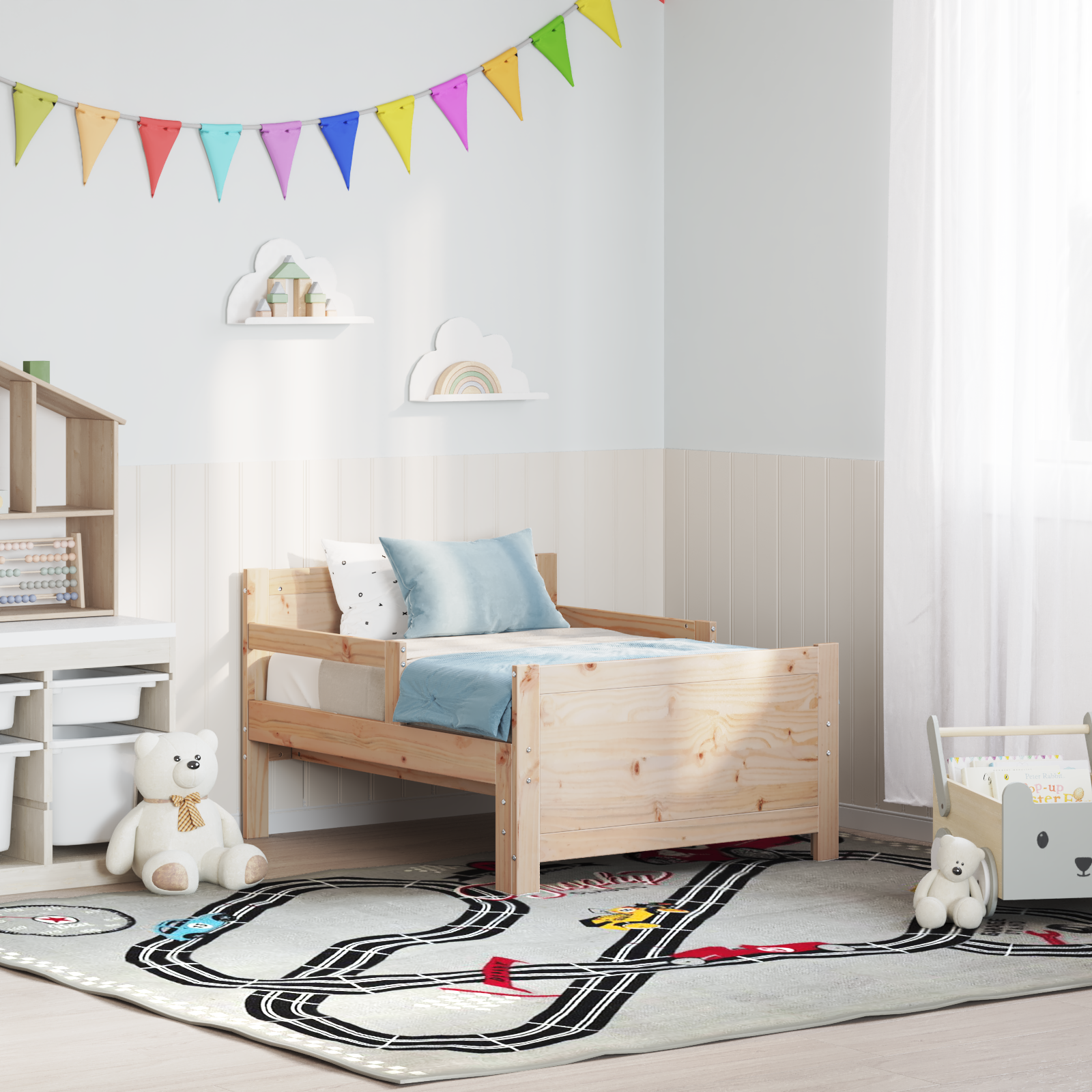 Bed Frame with Headboard Brown 80 x 200 cm Engineered Wood