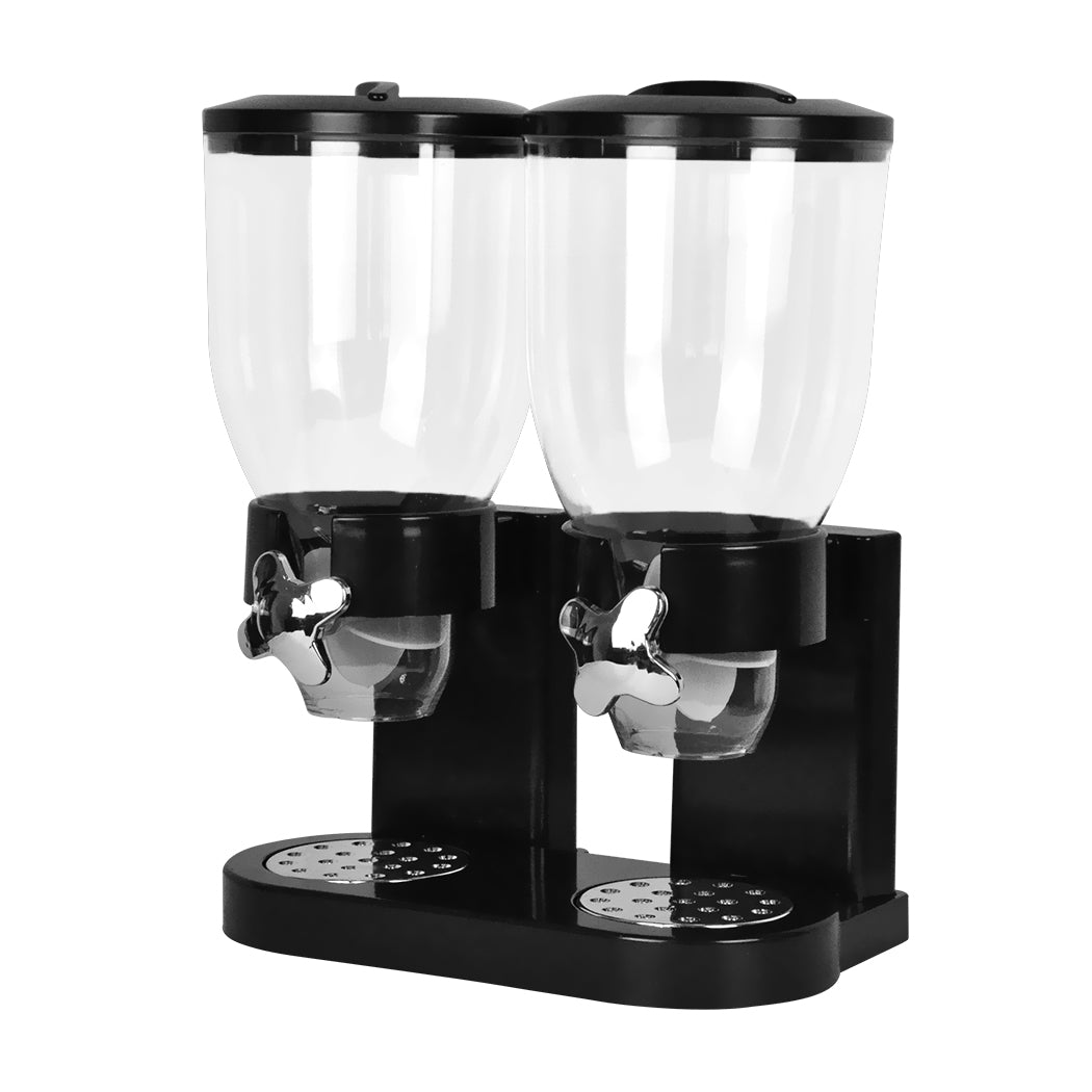 TOQUE Double Cereal Dispenser Dry Food Black-1954802892053549056