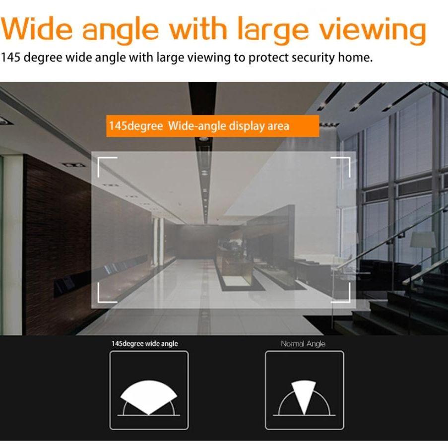 4.3 Security Camera Door Peephole With One-Key Watch - Black-1915196779251503106