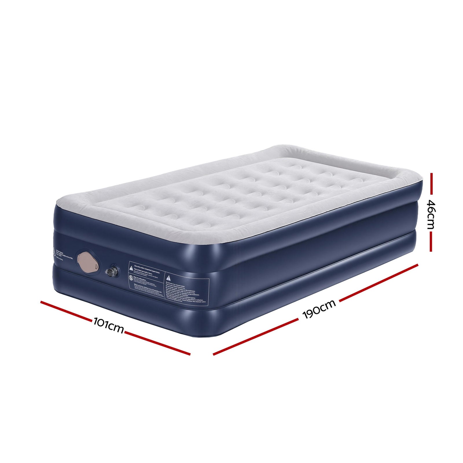 Weisshorn Air Mattress Single Inflatable Bed 46cm Air bed Cube