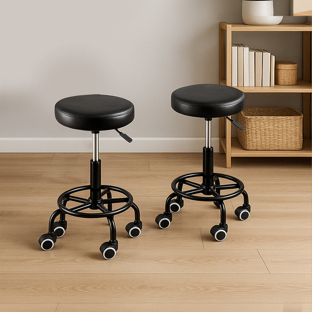 Levede 2x Salon Stool Swivel Bar Stools-1973193577790050311