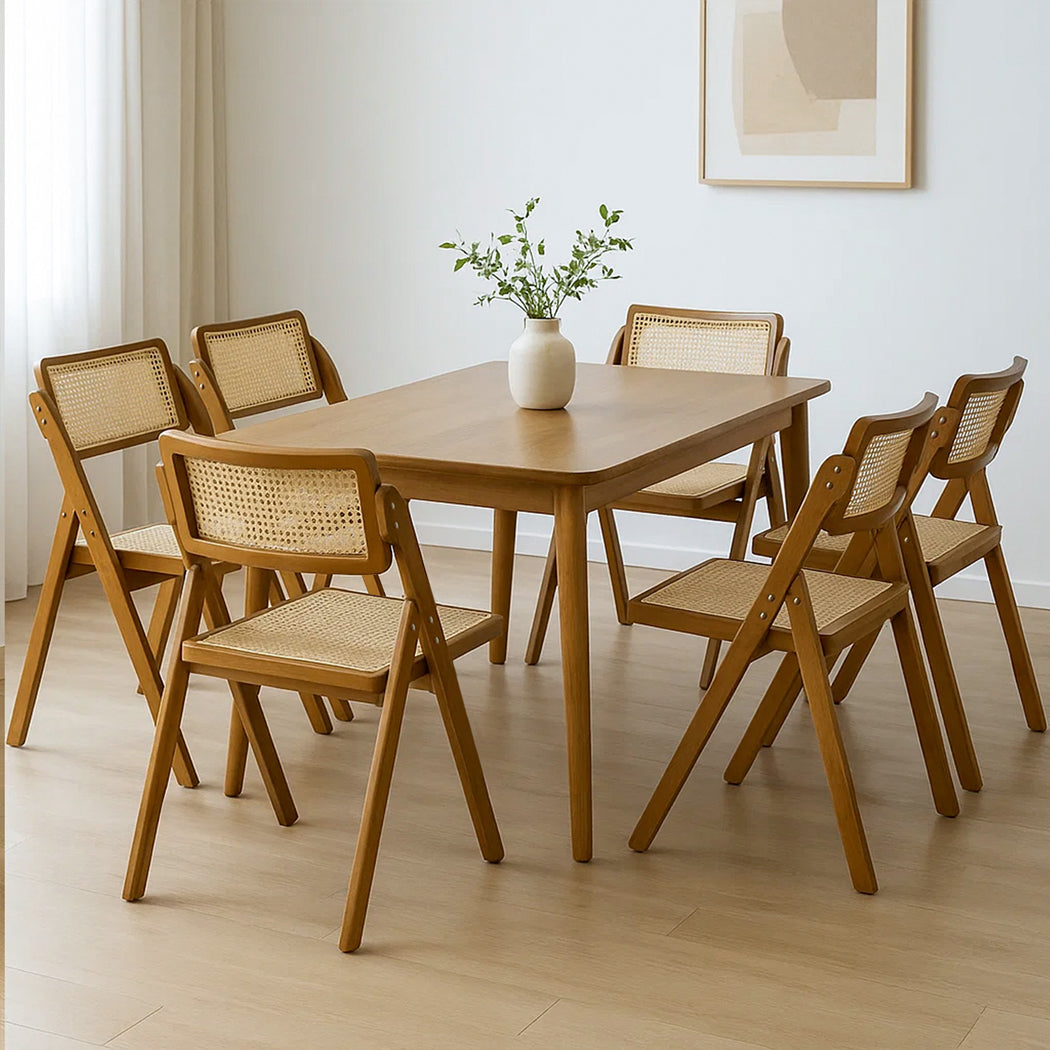 Levede 6X Foldable Rattan Dining Chairs-1973193561499373575