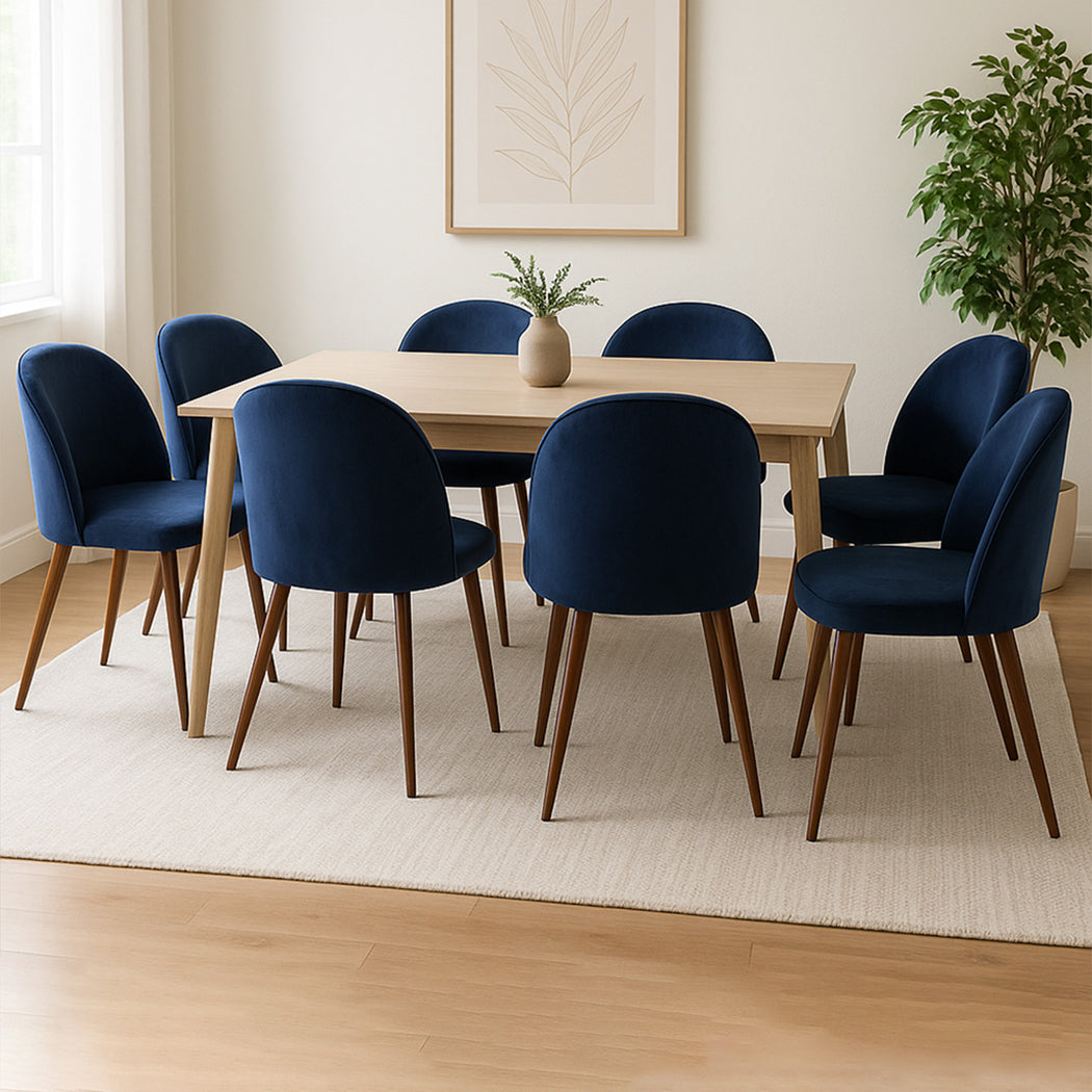 Levede 8x Dining Chairs Seat French Navy-1973193556264882183
