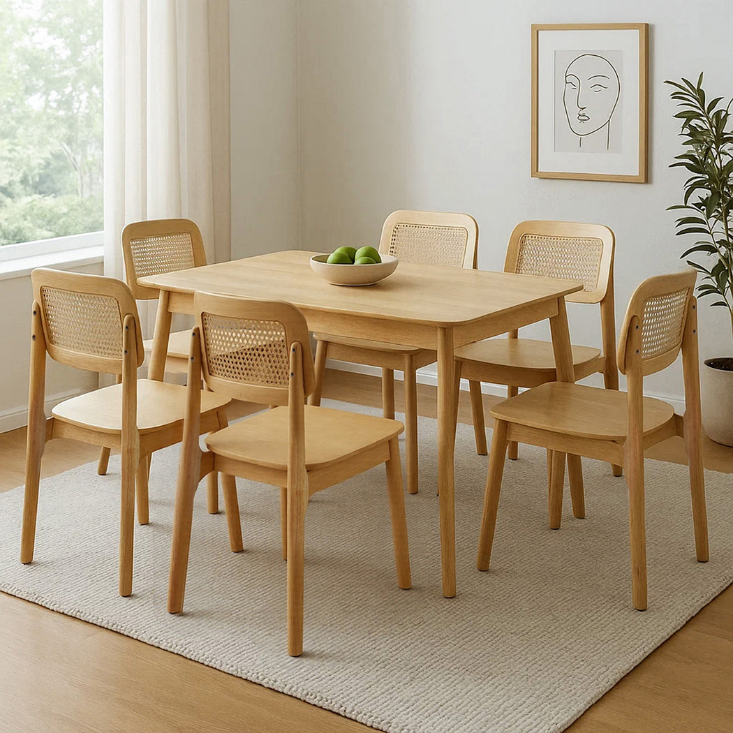 Levede 6x Rattan Dining Chair Wooden Kitchen Chair-1973194183187501063