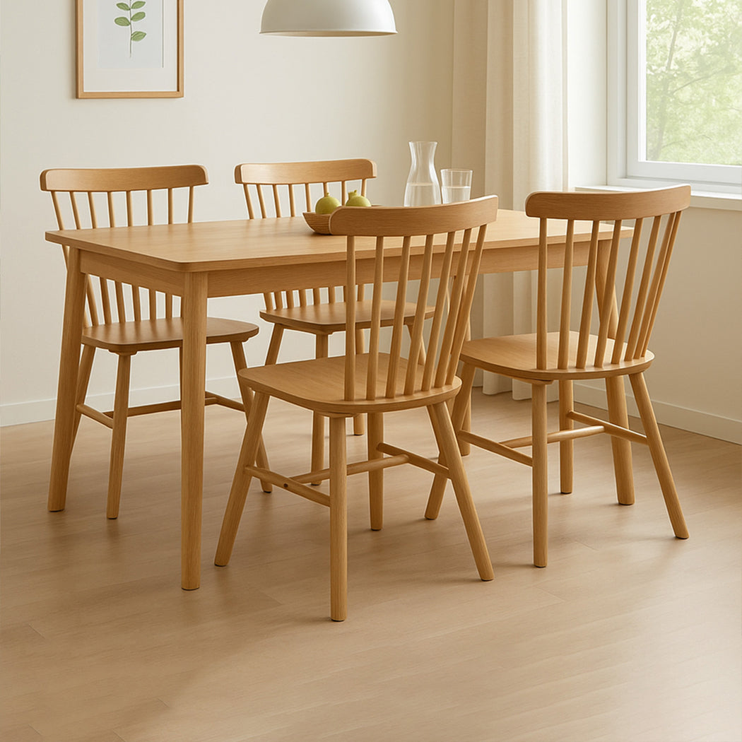 Levede 4x Dining Chairs Kitchen Windor Oak-1973193553383395335