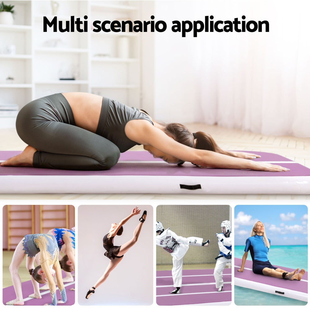 Everfit 3M Air Track Gymnastics Tumbling Exercise Cheerleading Mat Inflatable Purple