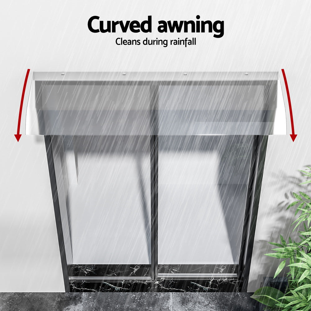 Instahut Window Door Awning 0.4mx1m Transparent