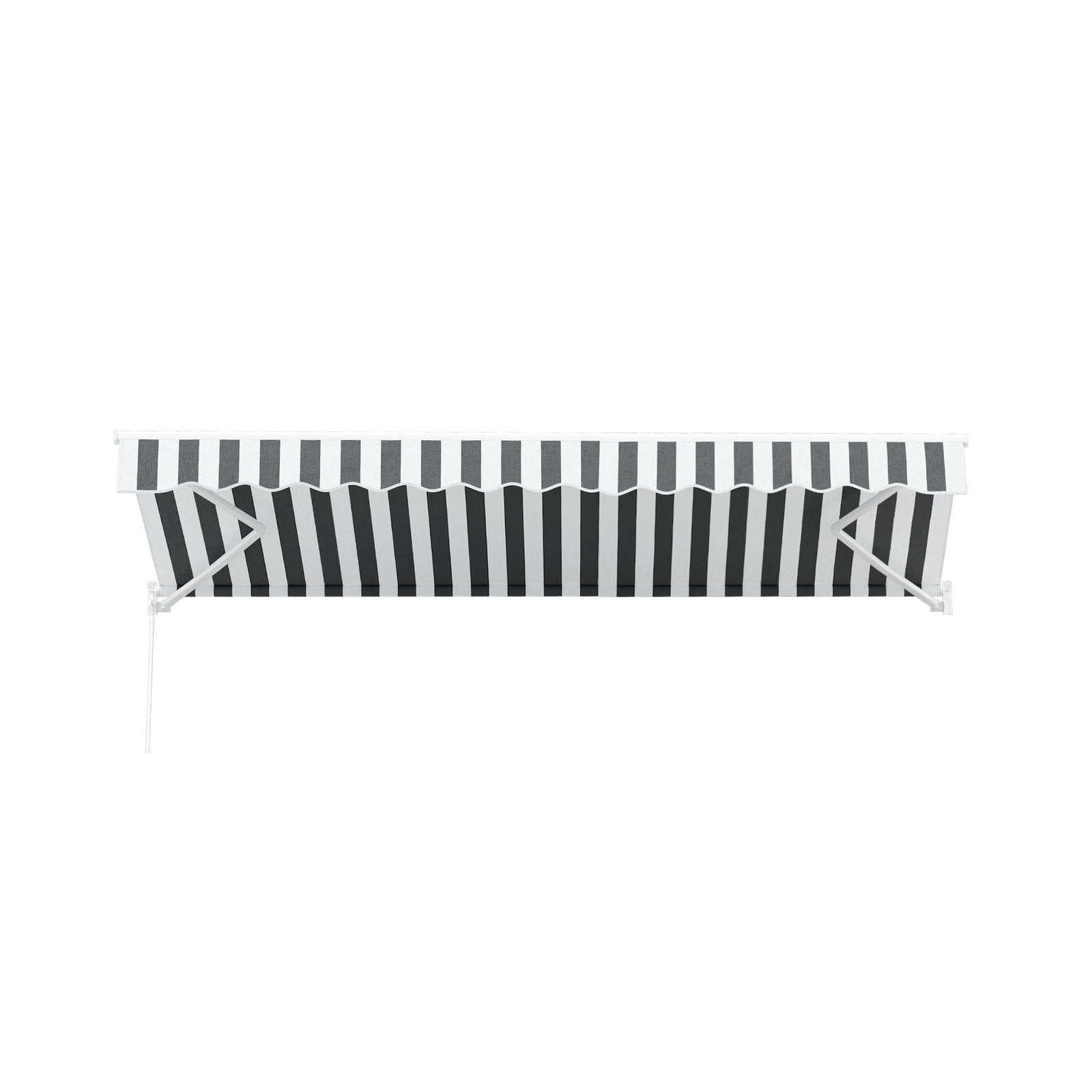 Instahut Retractable Folding Arm Awning Motorised Sunshade 4.5Mx3M Grey White