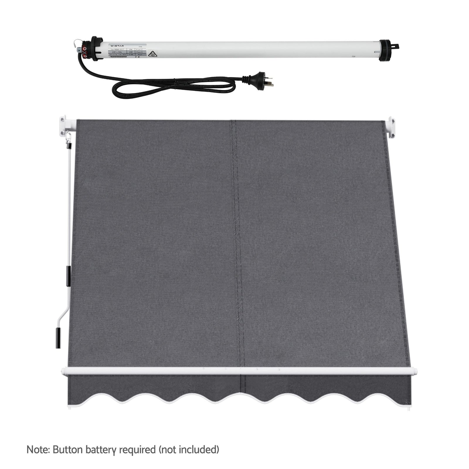 Instahut Motorised Pivot Arm Awning Window Sun Shade 2.1 X 2.1M Grey