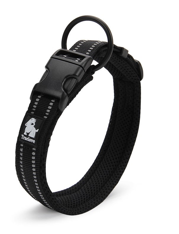 True Love Heavy Duty Reflective Dog Collar - Black, XL-1962324875133718528
