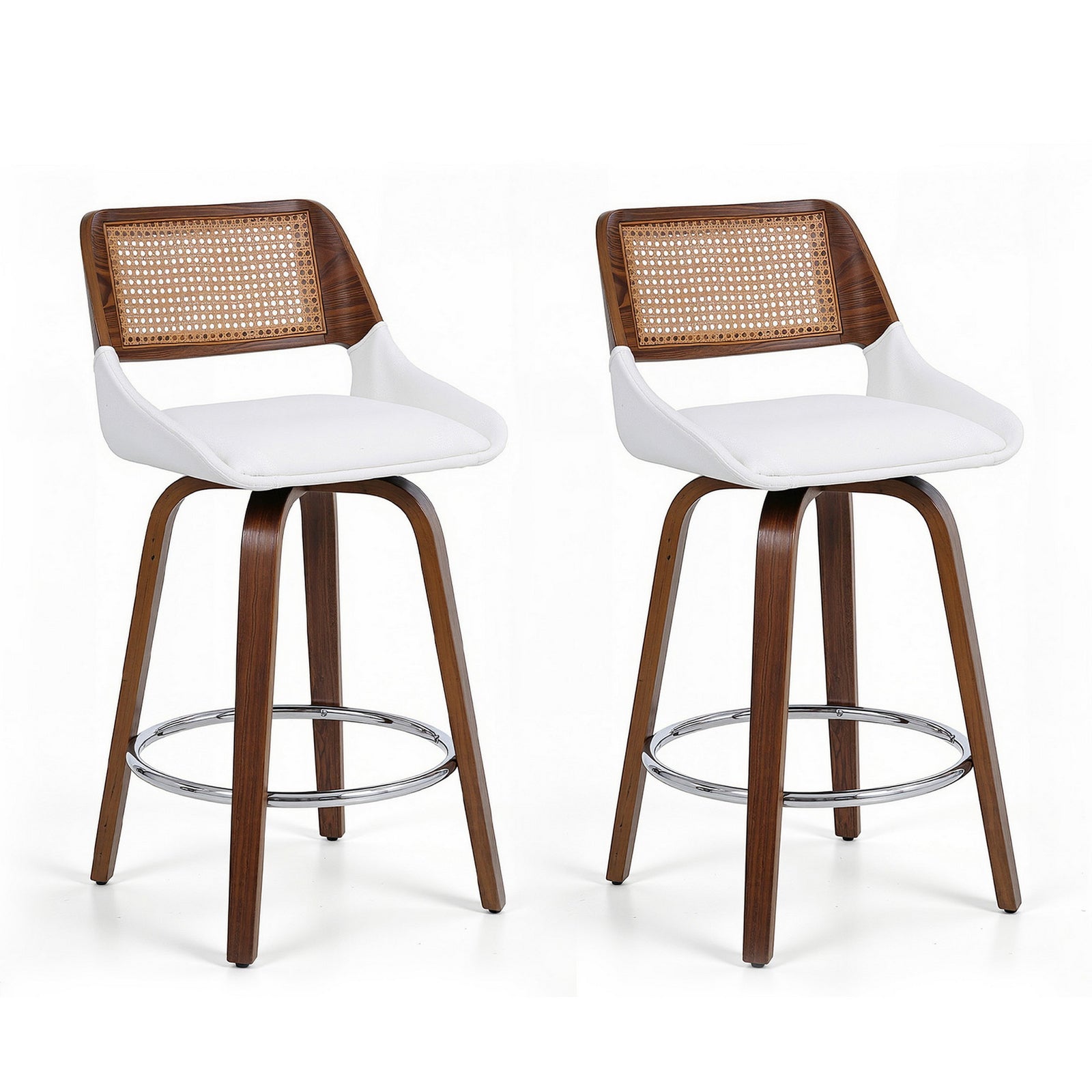 Artiss Wooden Bar Stools Set of 2 Swivel Kitchen Counter Stool Chair 60cm Seat Height