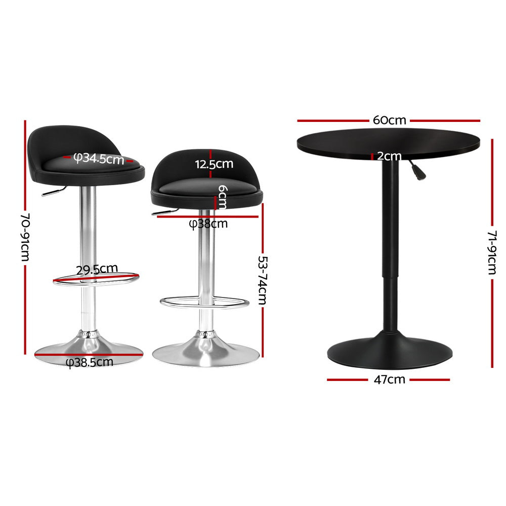 Artiss Bar Table and Stools Set Dining Desk Kitchen Chairs Cafe Pub