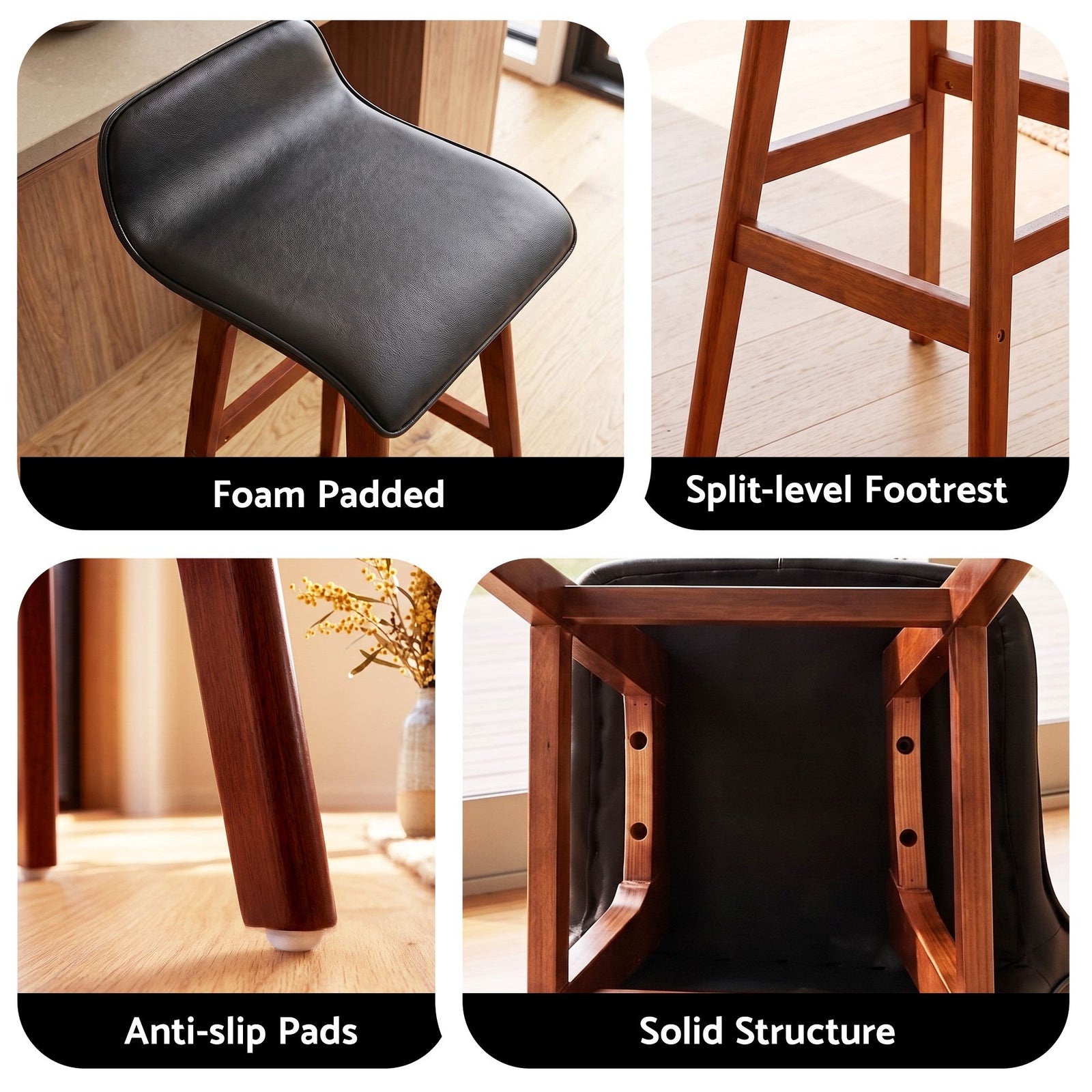 Artiss 3Pcs Bar Table and Stools Set Dining Desk Kitchen Chairs Cafe Pub Wood