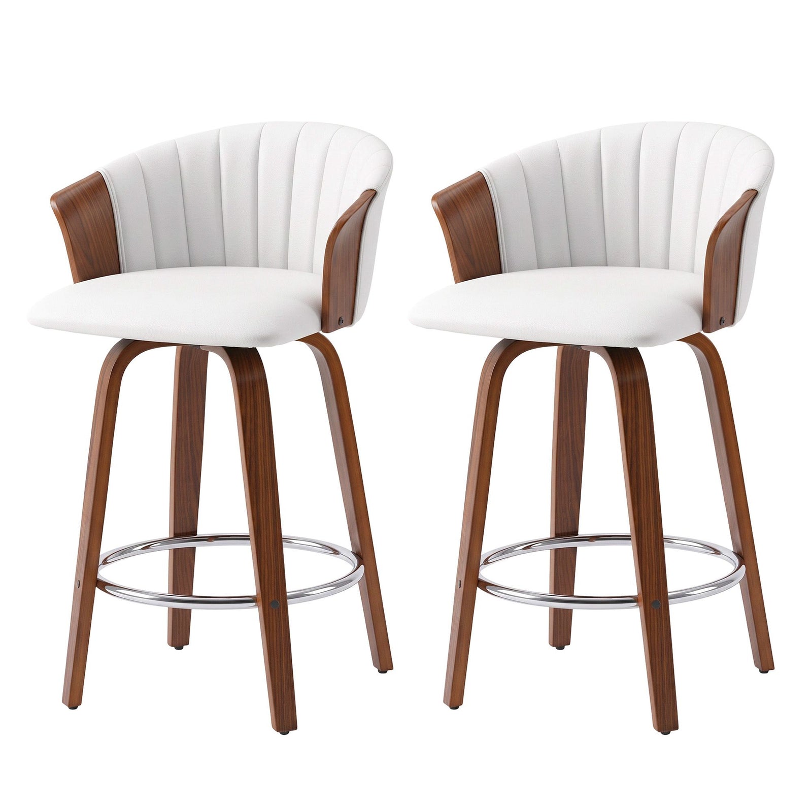 Artiss Wooden Bar Stools Set of 2 Swivel Kitchen Counter Stools Chair 66cm