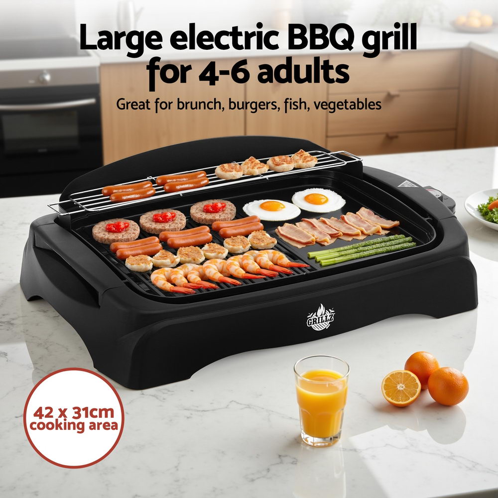 Grillz 1950W Electric BBQ Grill Non-stick Plate for Indoor Outdoor