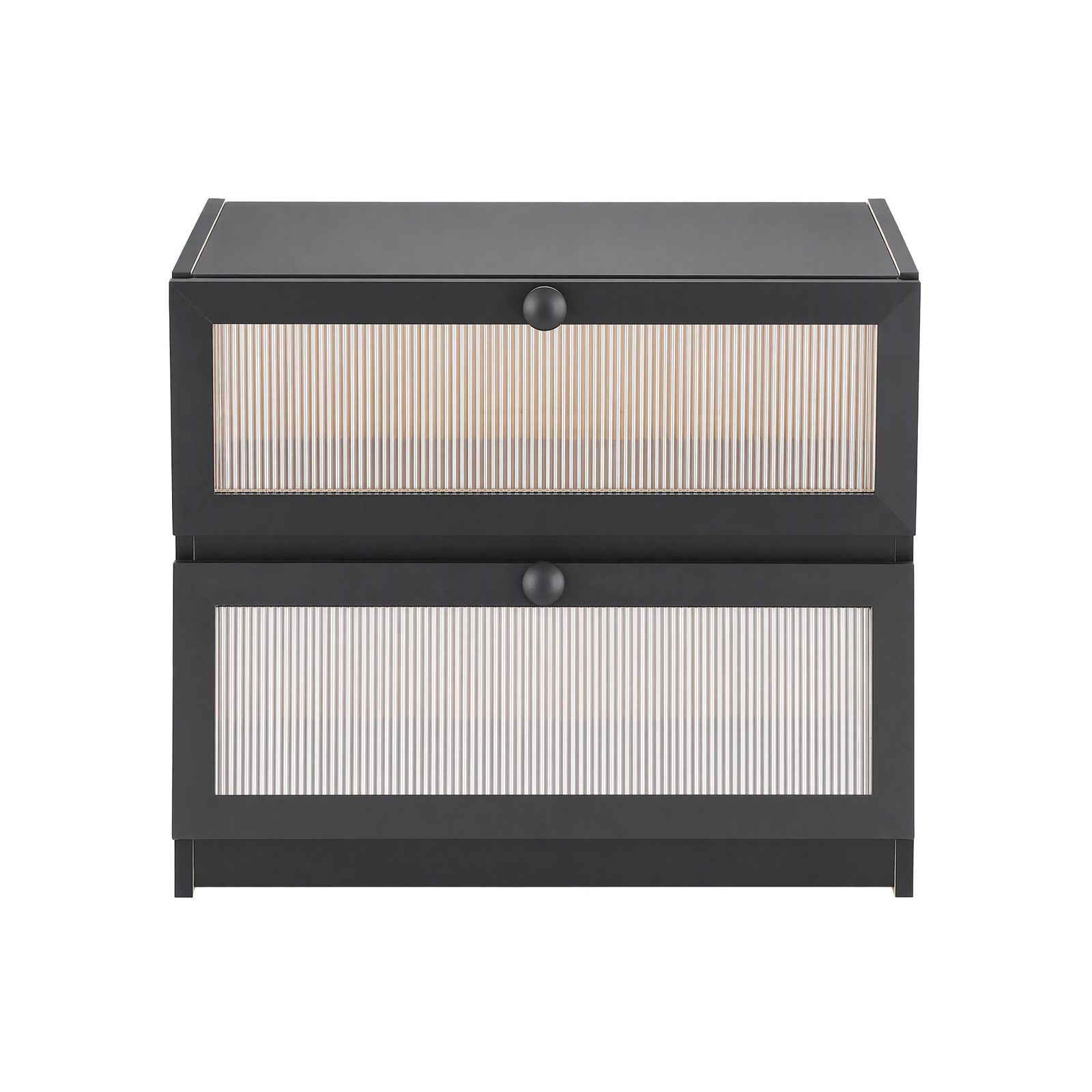Artiss Bamboo Bread Box 2-Tier Kitchen Countertop Storage 40cm Black