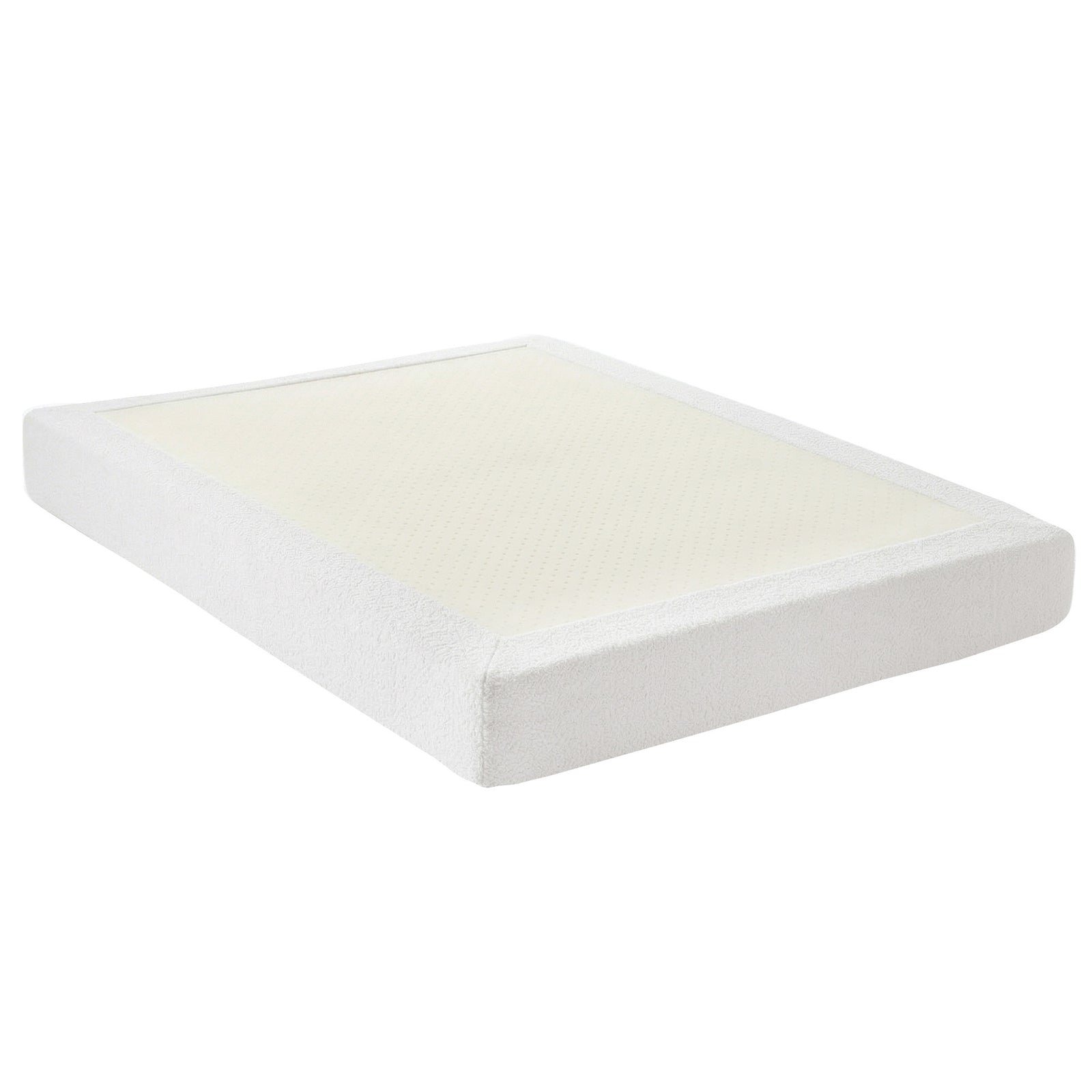 Artiss Compression Bed Frame Queen Size No Assembly Vacuum High Density Sponge Boucle Cream White